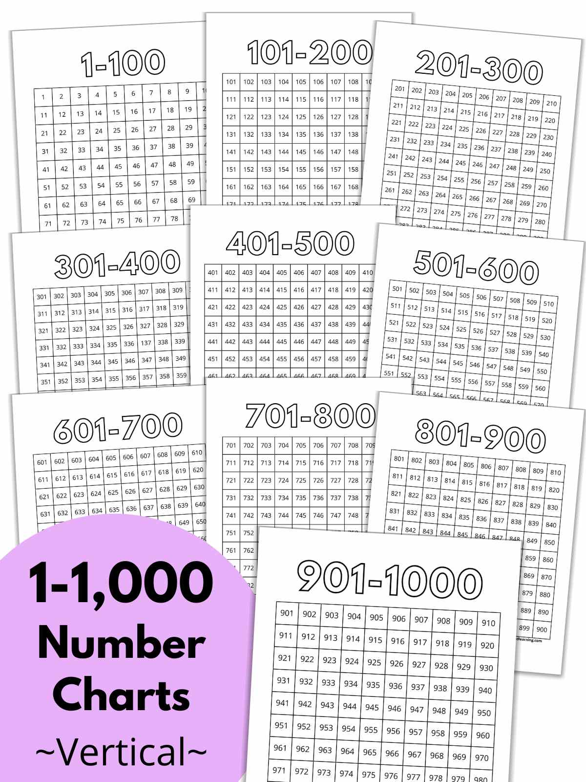1,000 Number Charts - Nature Inspired Learning intended for One Thousand Chart Printable