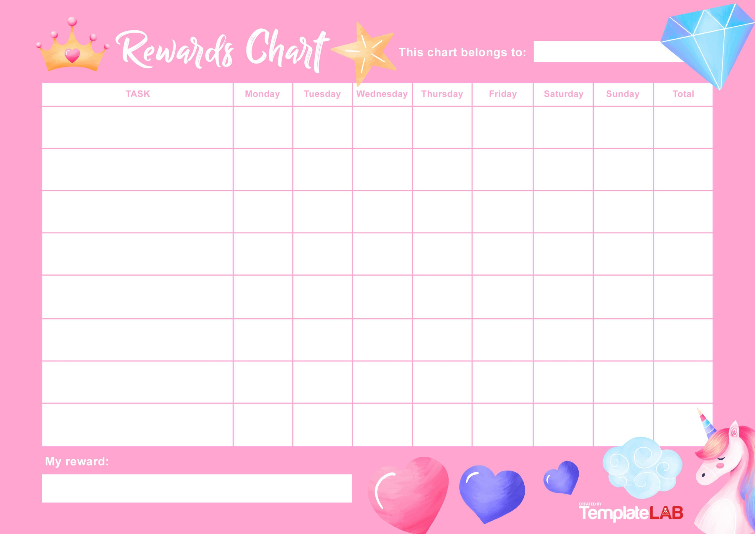 22 Printable Reward Charts For Kids (Pdf, Excel &amp;amp; Word) pertaining to Sticker Chart Printable Editable