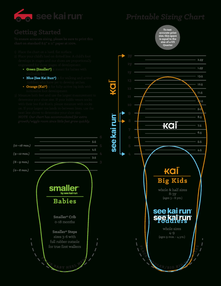 Foot Size Chart Printable
