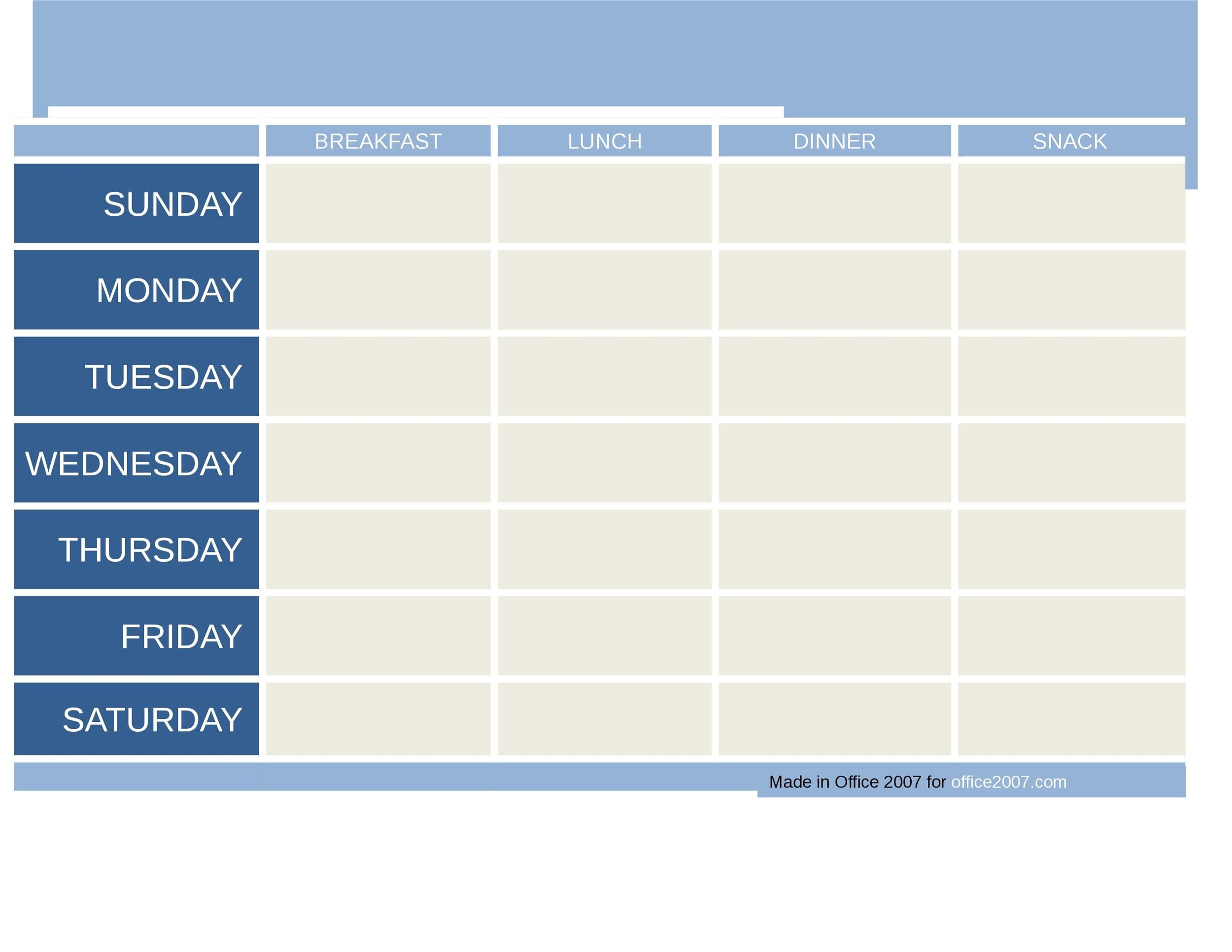 40+ Weekly Meal Planning Templates ᐅ Templatelab within Weekly Food Chart Printable