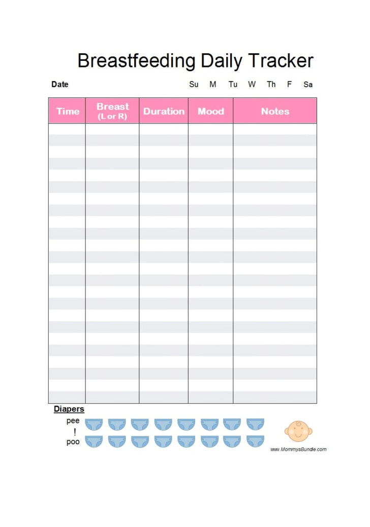Infant Feeding Chart Printable