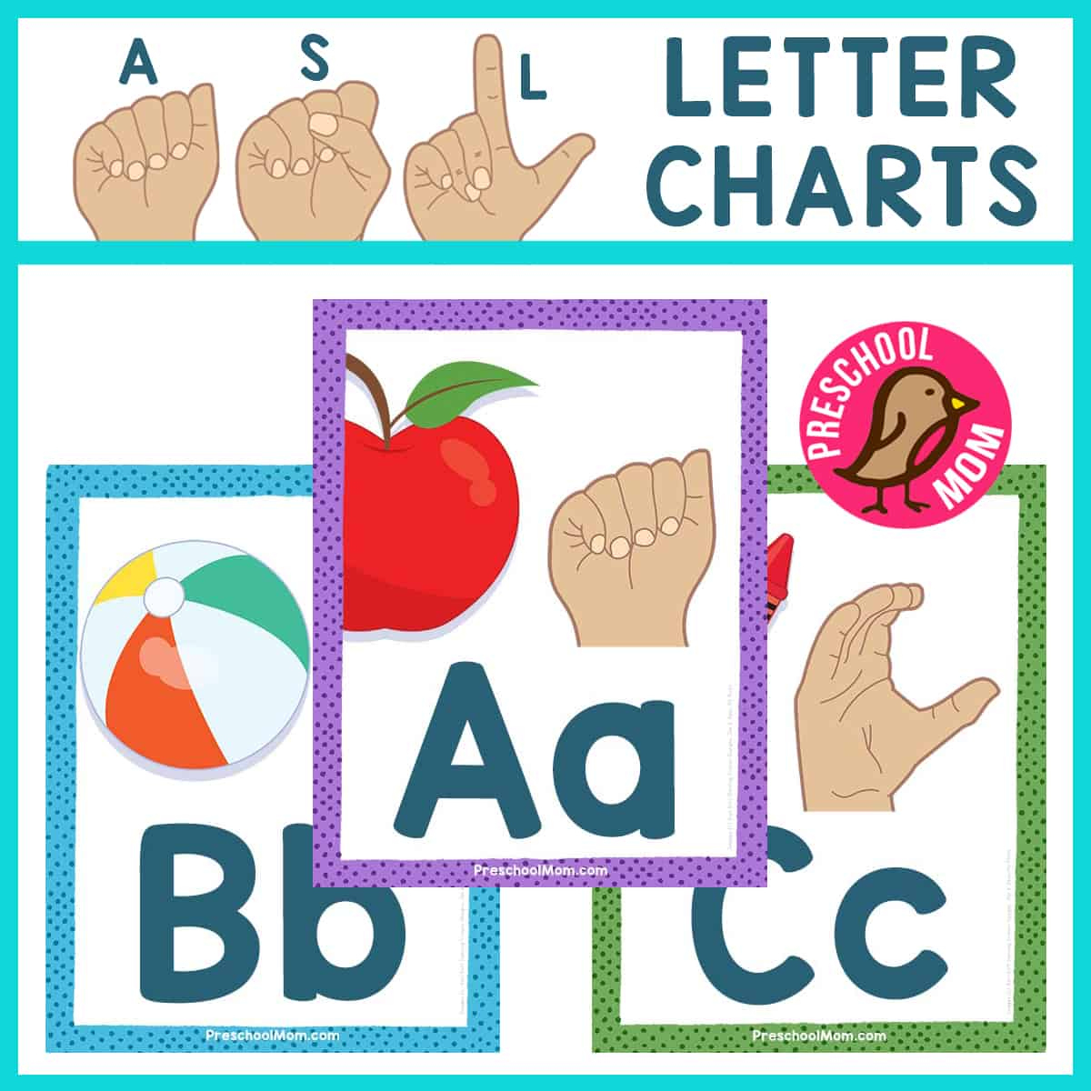 Asl Alphabet Charts - Preschool Mom inside Sign Language Chart Printable Free