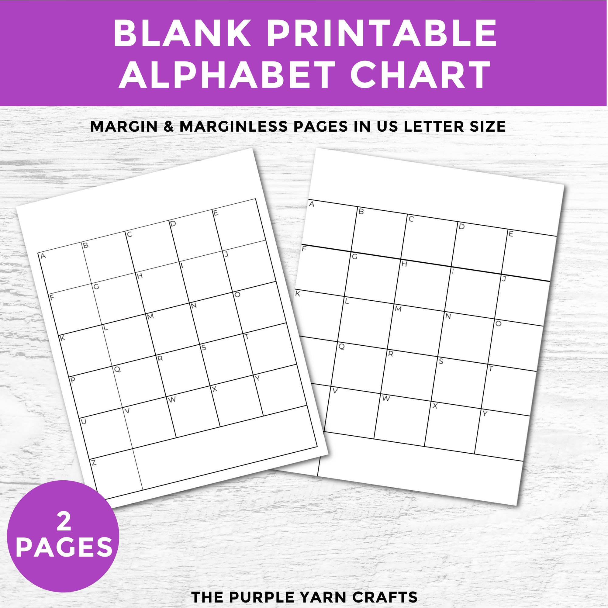 Blank Alphabet Chart Printable, Alphabet Graph, Blank Abc Chart intended for Blank ABC Chart Printable