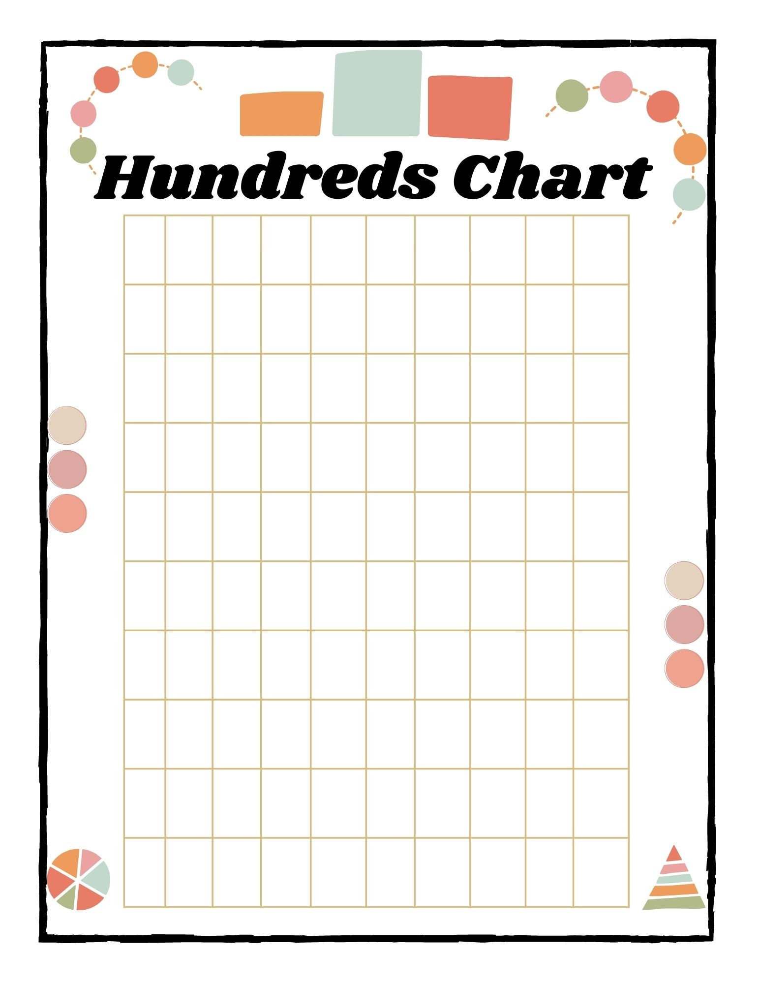 Blank Hundreds Chart, Math (Digital, Printable) - Etsy within Hundred Chart Printable Blank