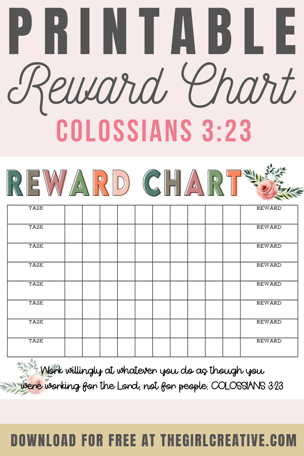 Blank Reward Chart Printable - The Girl Creative in Reward Chart Printable Free Download