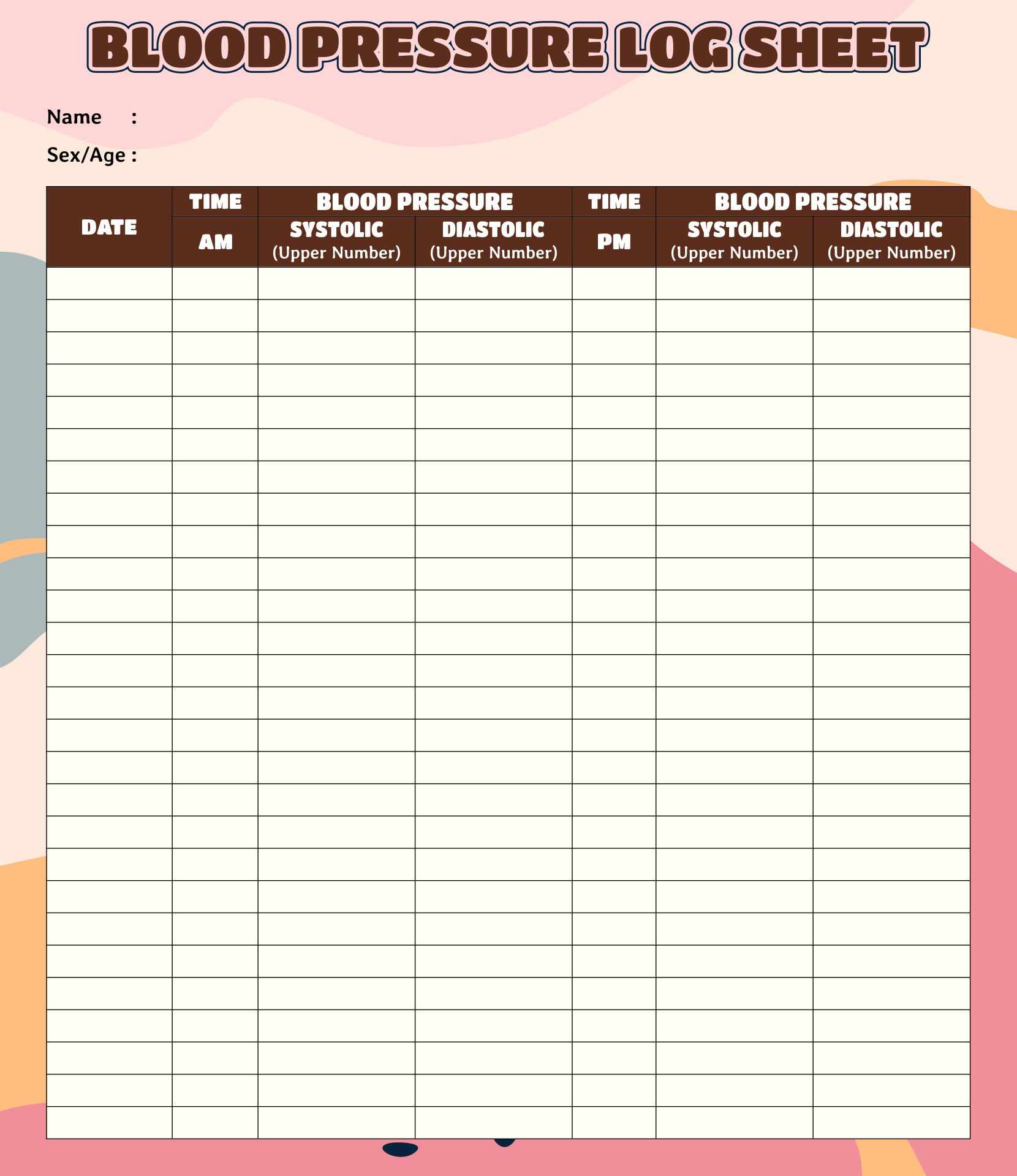 Blood Pressure Chart - 20 Free Pdf Printables | Printablee inside Free Blood Pressure Chart Printable