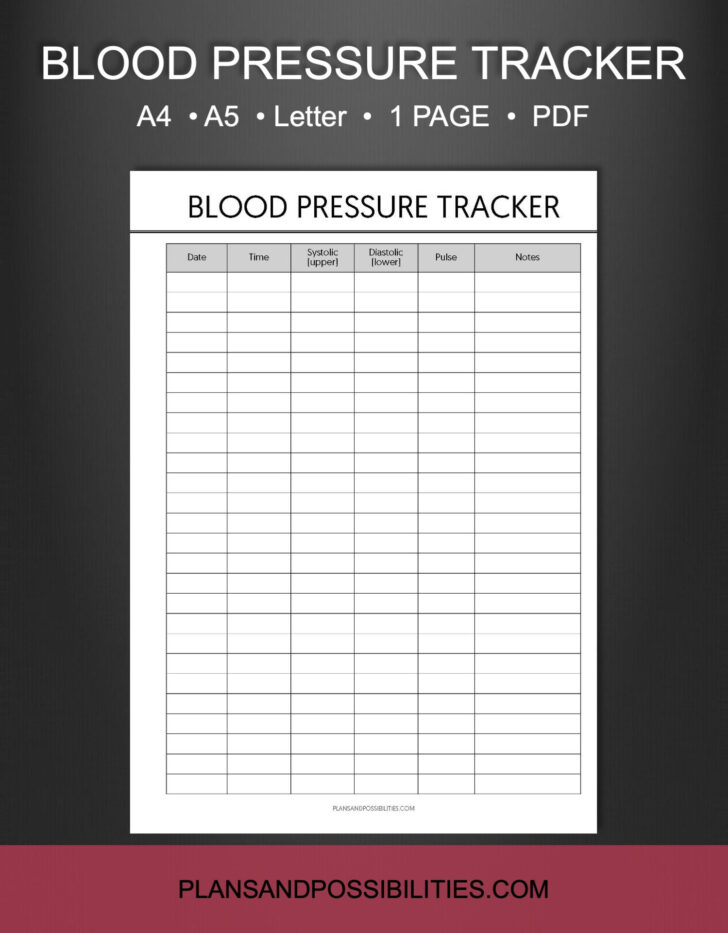 Blood Pressure Monitoring Chart Printable Uk