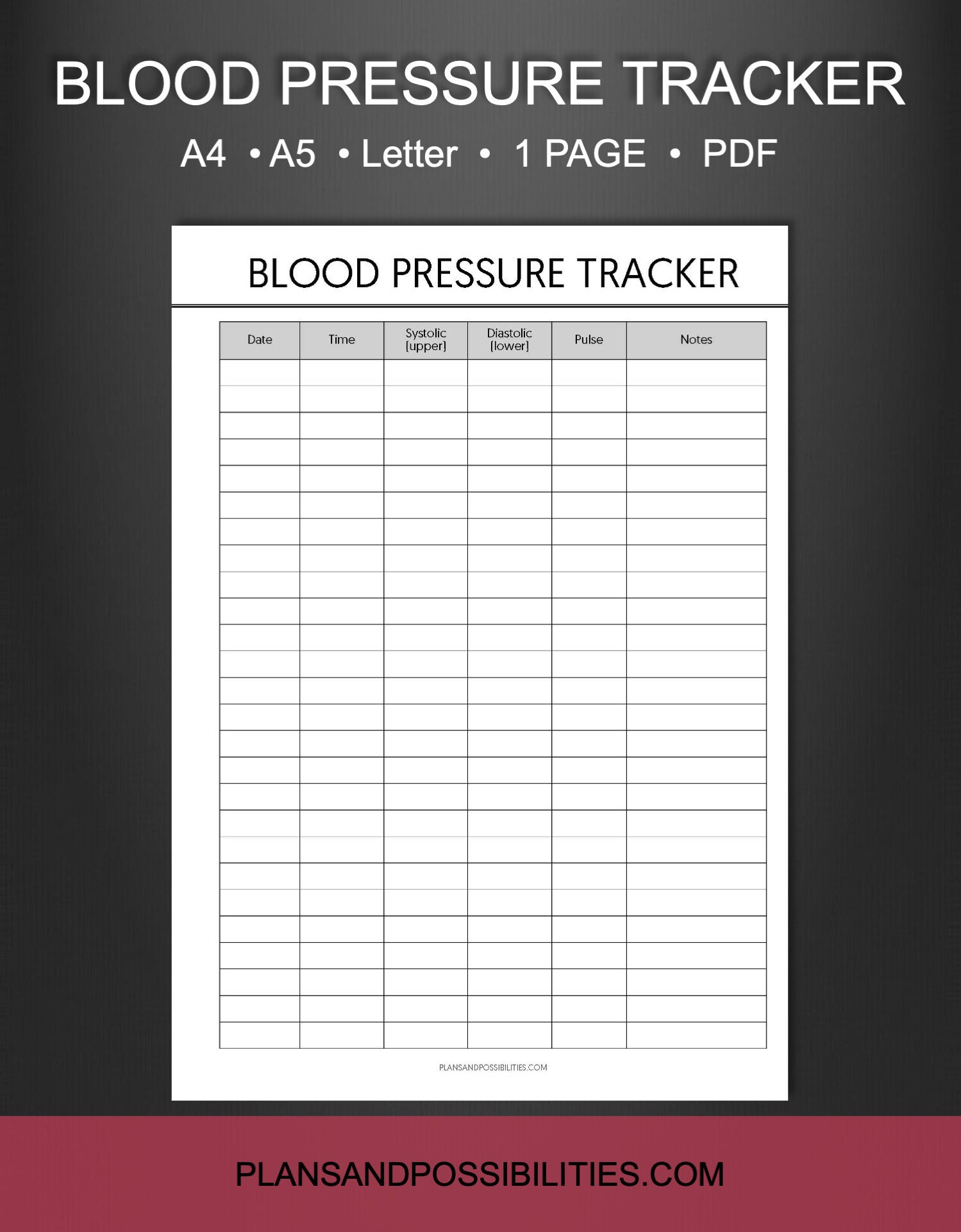 Blood Pressure Tracker Printable, Blood Pressure Chart Template with Blood Pressure Monitoring Chart Printable Uk