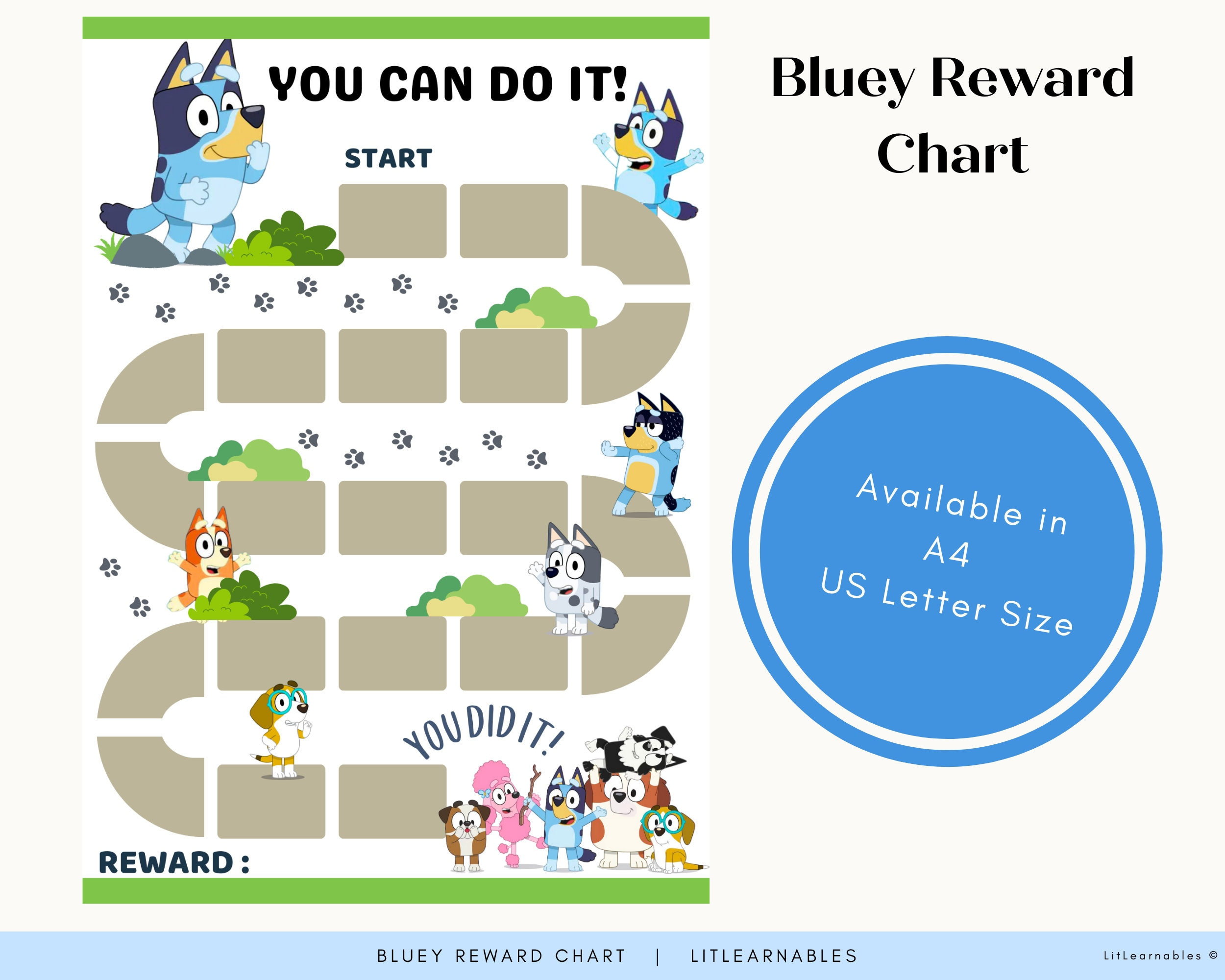 Bluey Reward Chart | Editable| Toddler Reward Chart | Classroom within Bluey Reward Chart Printable Free