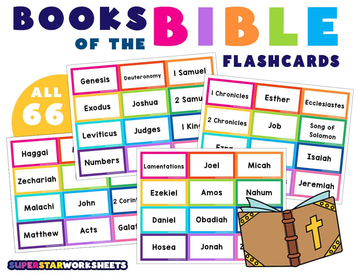 Books Of The Bible Flashcards - Superstar Worksheets in Free Printable Books Of The Bible Chart Printable