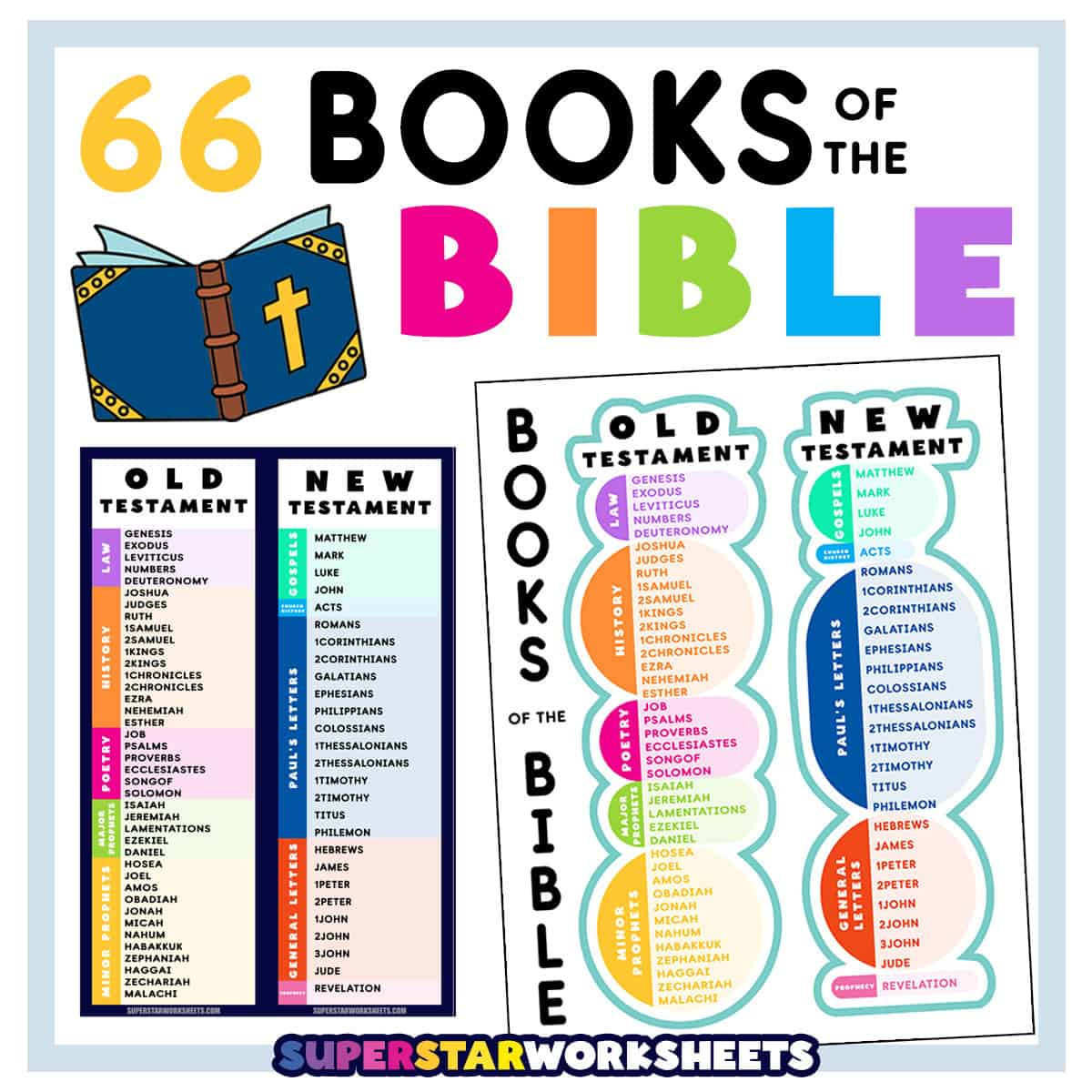 Books Of The Bible List - Superstar Worksheets intended for Books Of The Bible Chart Printable