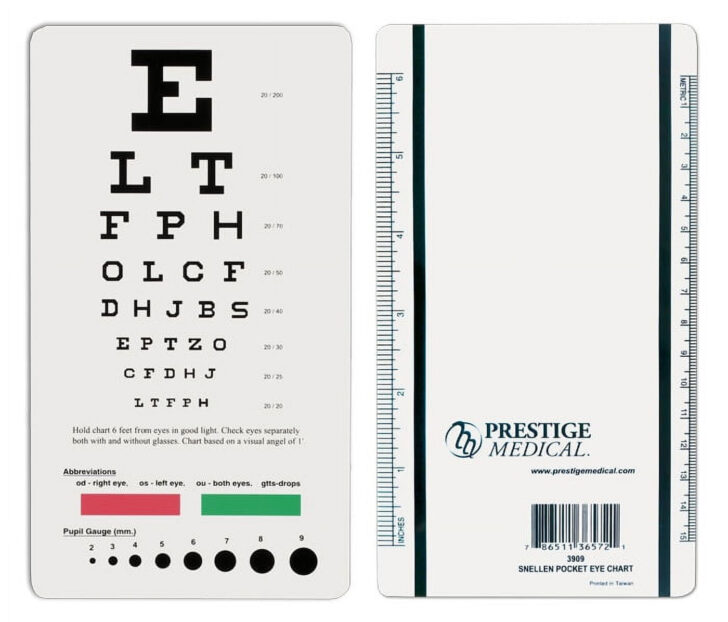 Pocket Eye Chart Printable