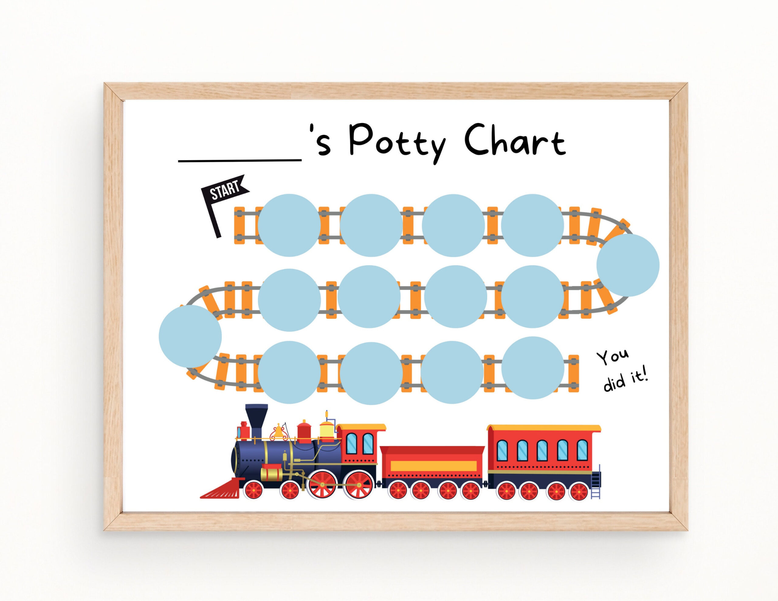 Buy Train Theme Potty Chart Printable For Toddlers, Sticker Chart for Train Potty Chart Printable