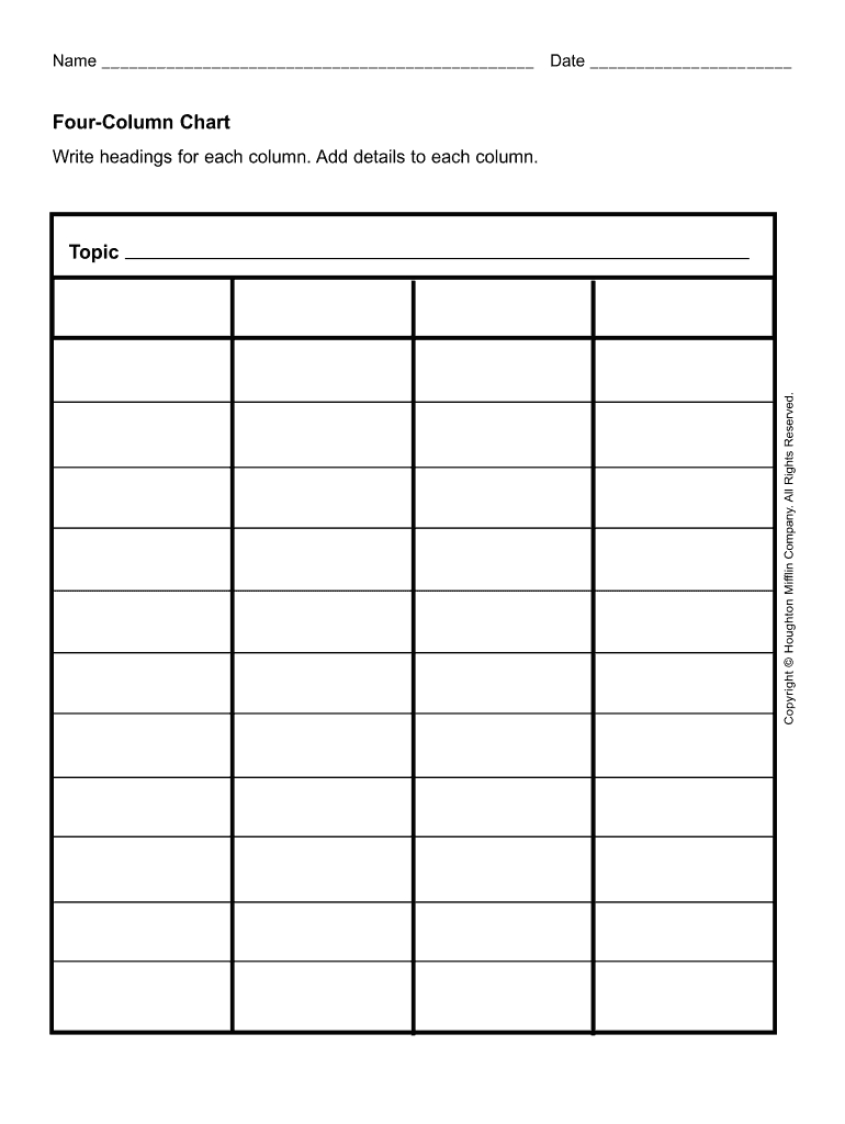 Chart Blank - Fill Online, Printable, Fillable, Blank | Pdffiller pertaining to Blank Chart Printable