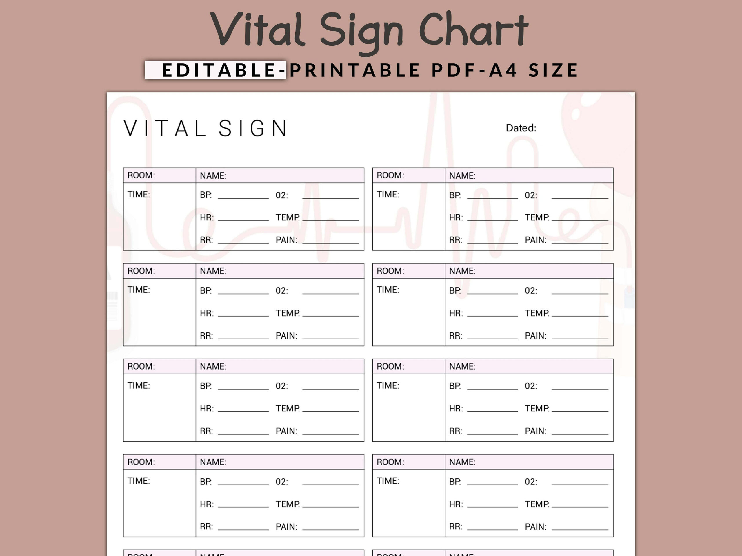 Comprehensive Vital Signs Tracker, Monitoring Vital Signs intended for Vital Signs Chart Printable