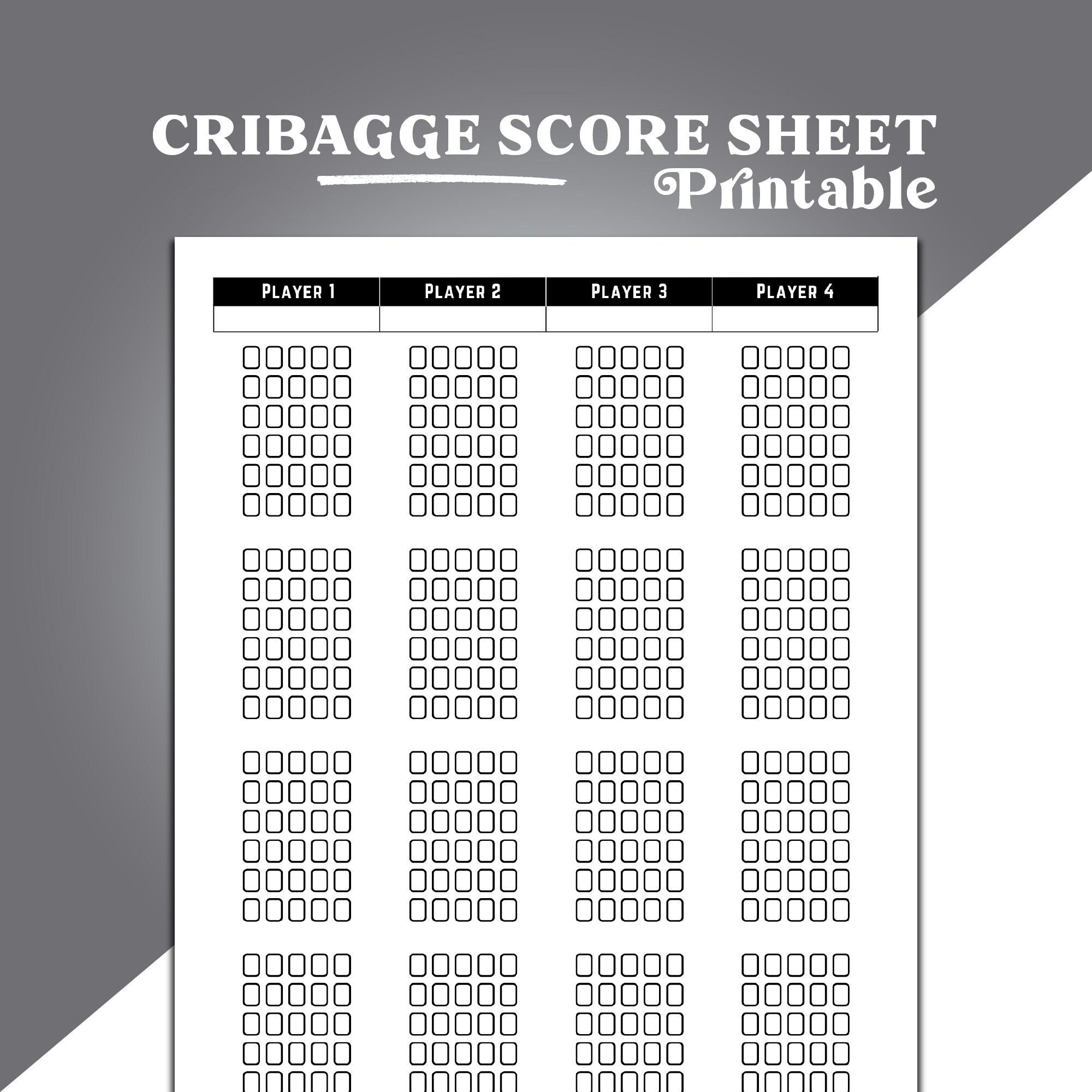 Cribbage Score Sheets, Cribbage Scoring, Cribbage Scoring Aid intended for Cribbage Scoring Chart Printable