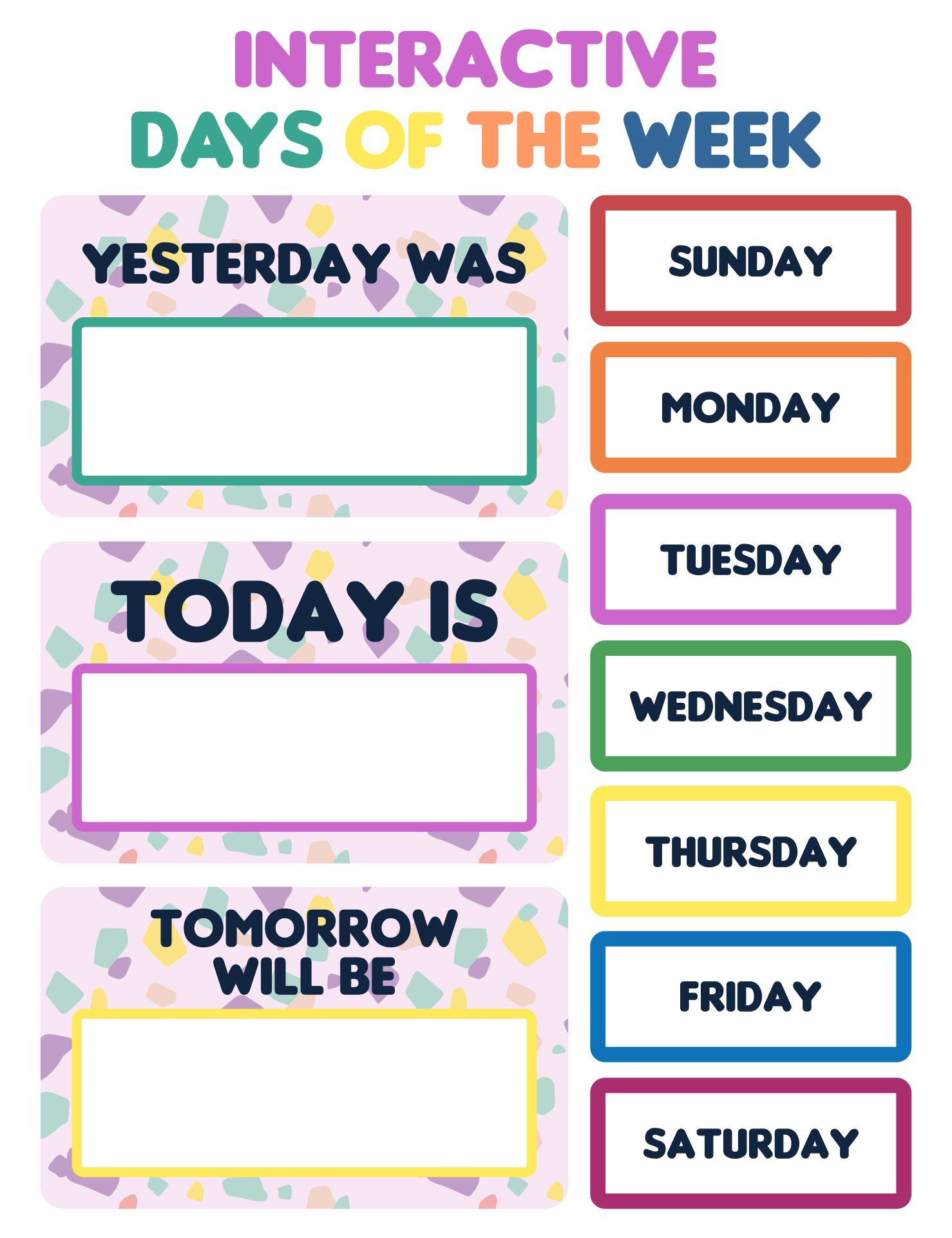 Days Of The Week Chart - 10 Free Pdf Printables | Printablee throughout Day Of The Week Chart Printable