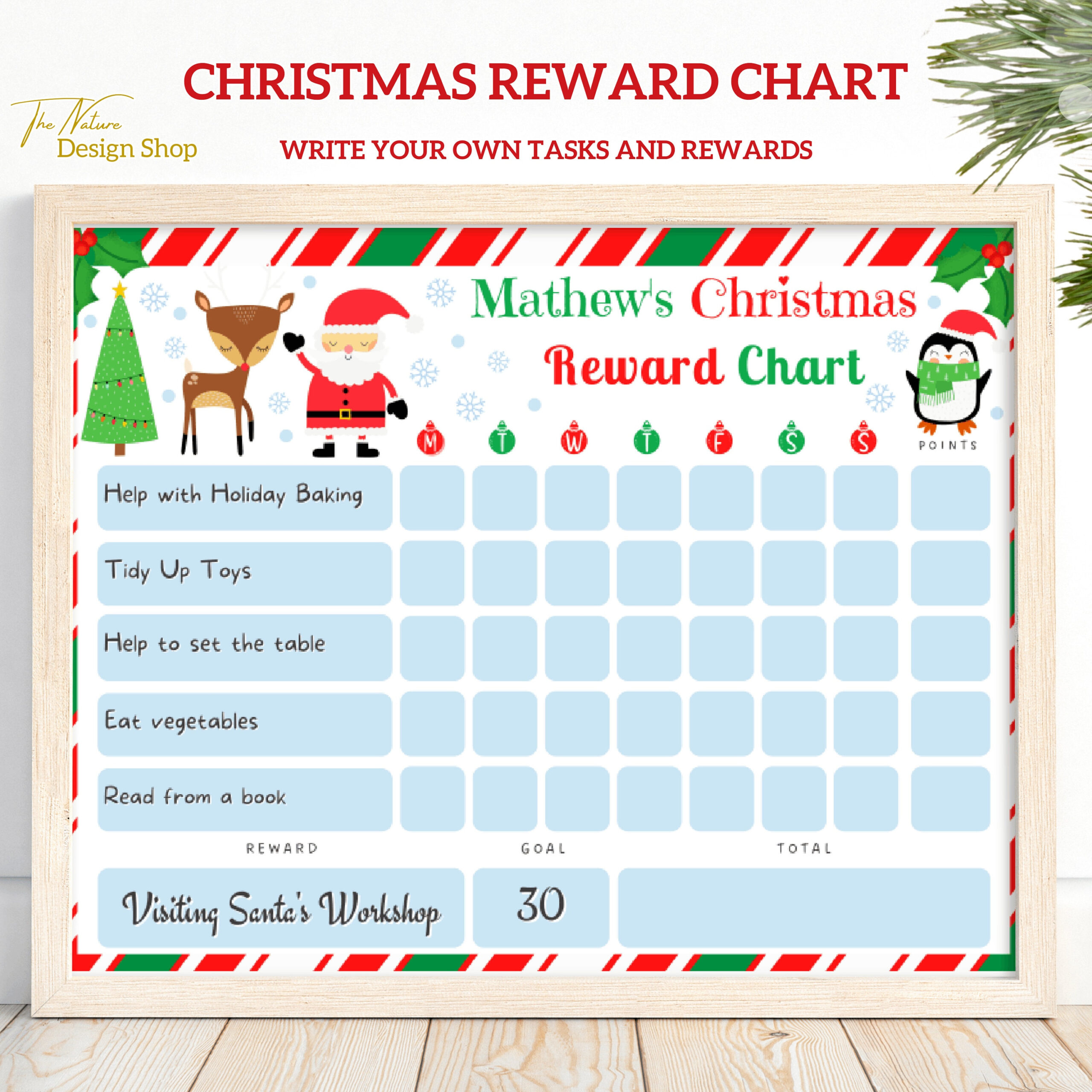 Editable Christmas Reward Chart For Kids Daily Routine Chart Kids within Christmas Reward Chart Printable