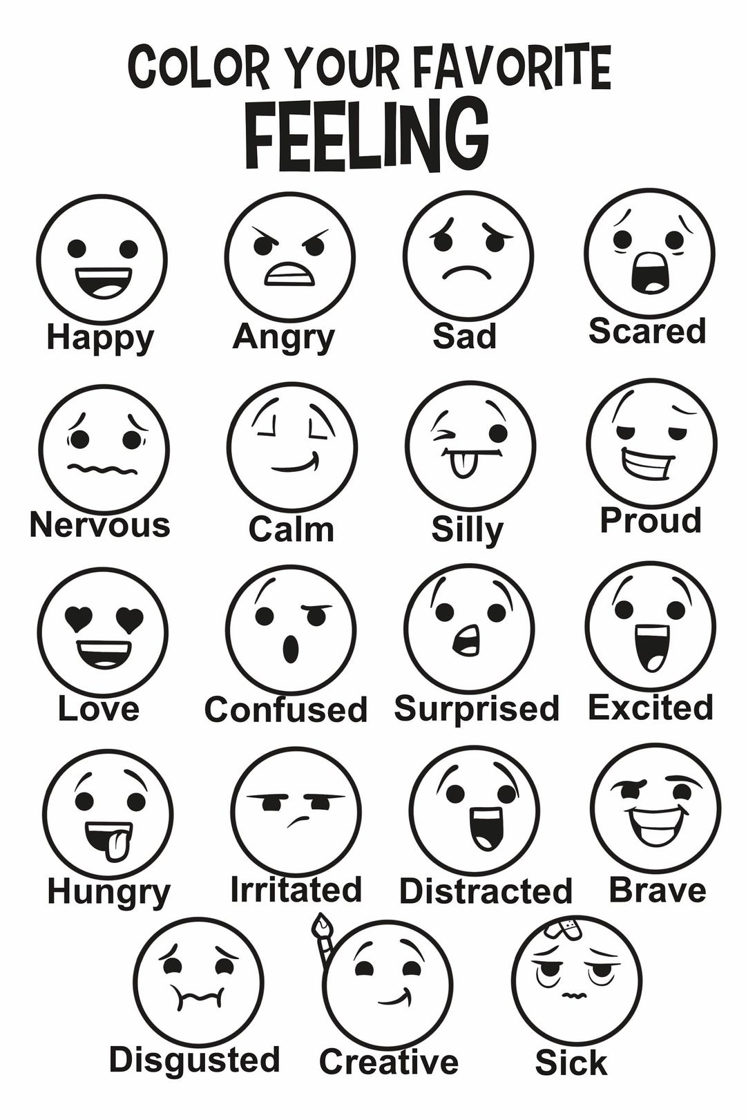 Feelings Chart/Children&amp;#039;S Mental Health/Printable Counseling regarding Emotional Chart Printable