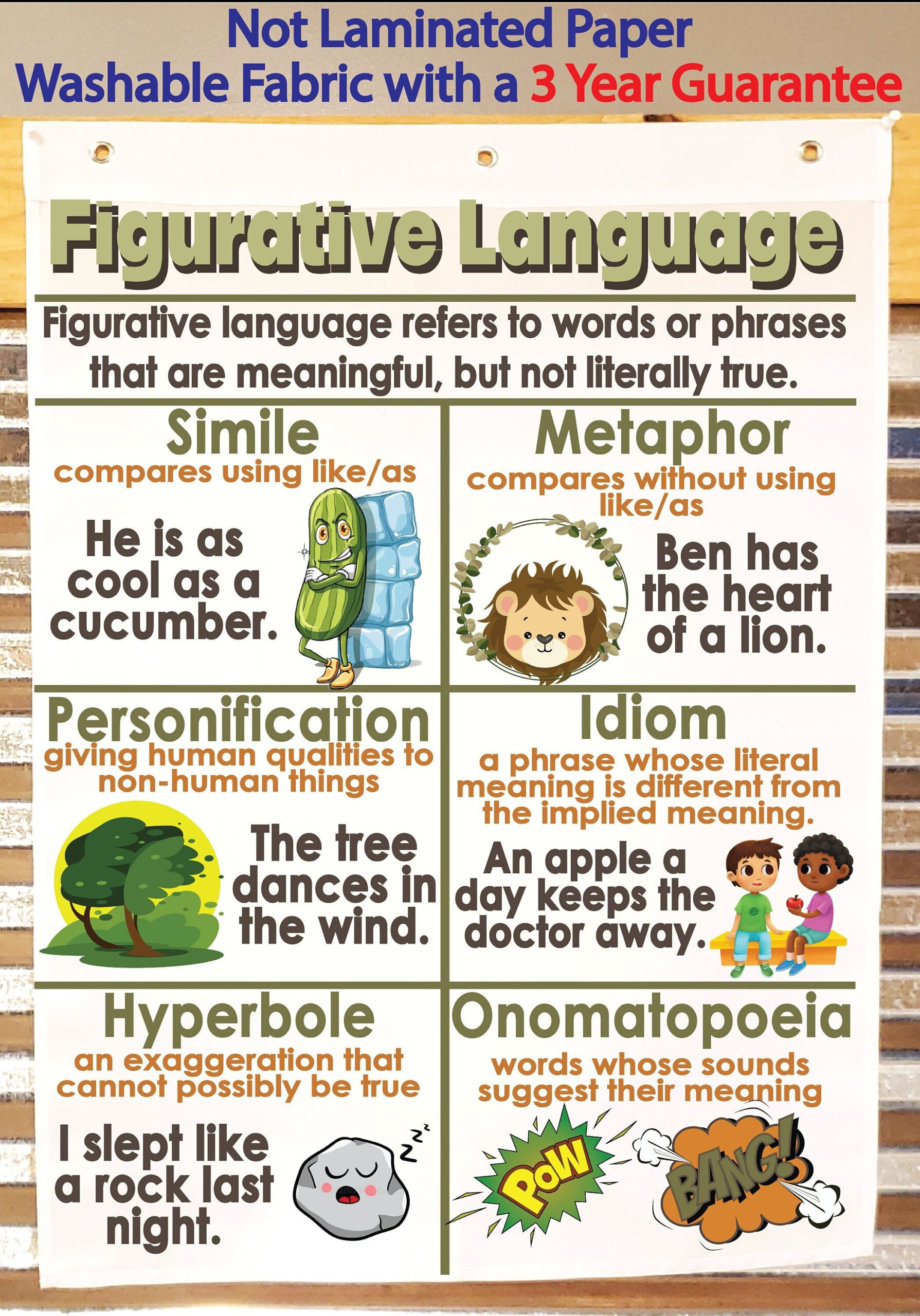 Figurative Language Earth Colors, Printed On Fabric! Anchor Charts within Figurative Language Anchor Chart Printable