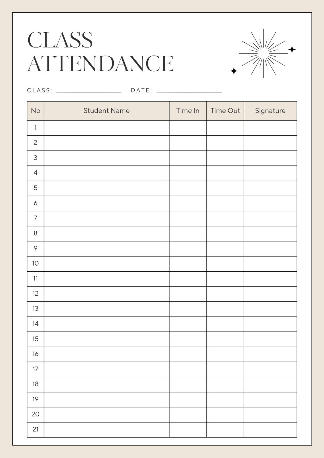 Free And Customizable Attendance Templates with Attendance Chart Printable Free