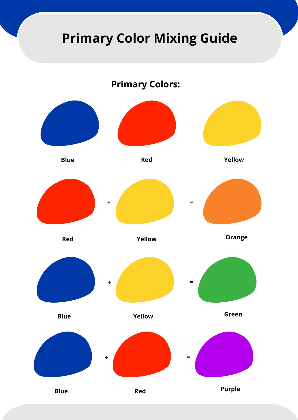 Free Color Mix Chart Templates, Editable And Printable inside Colour Mixing Chart Printable