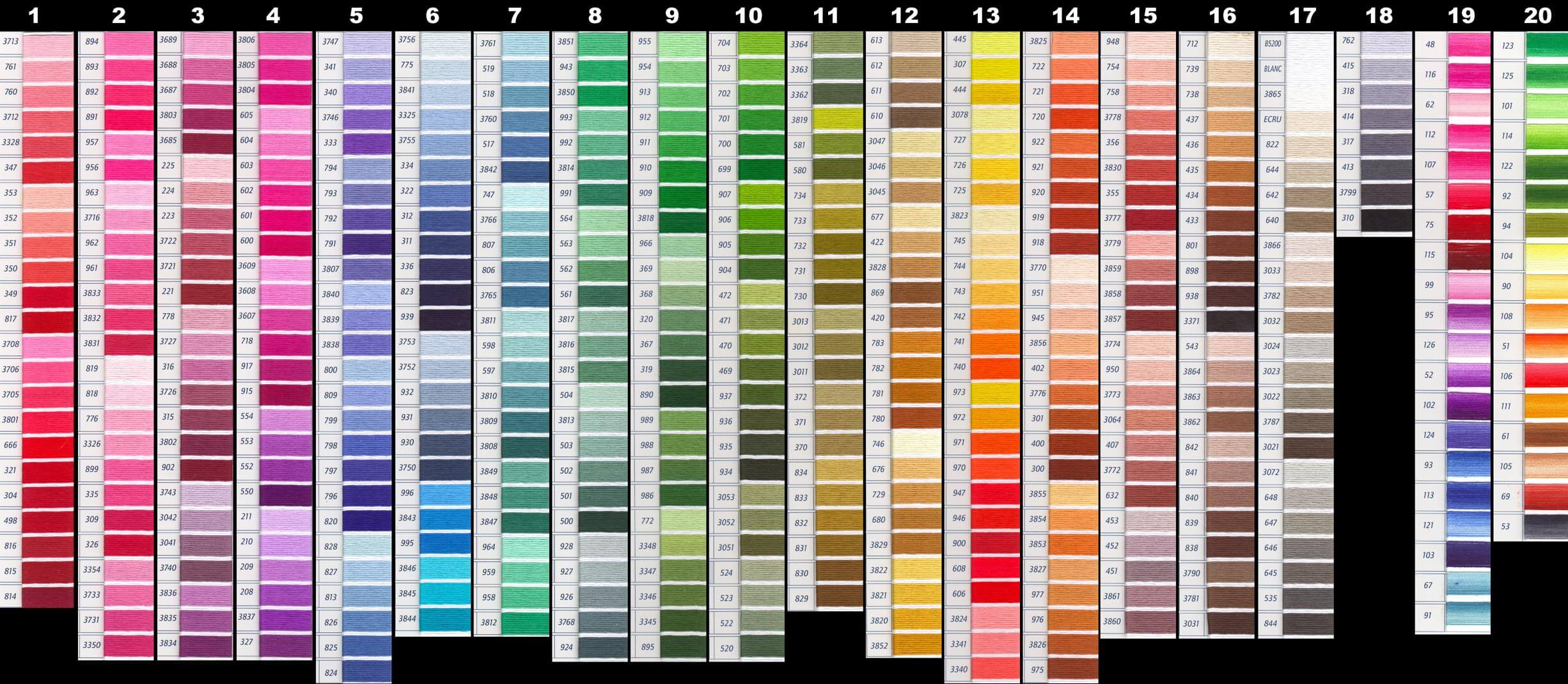 Free Dmc Color Chart | Lord Libidan pertaining to Dmc Floss Color Chart Printable