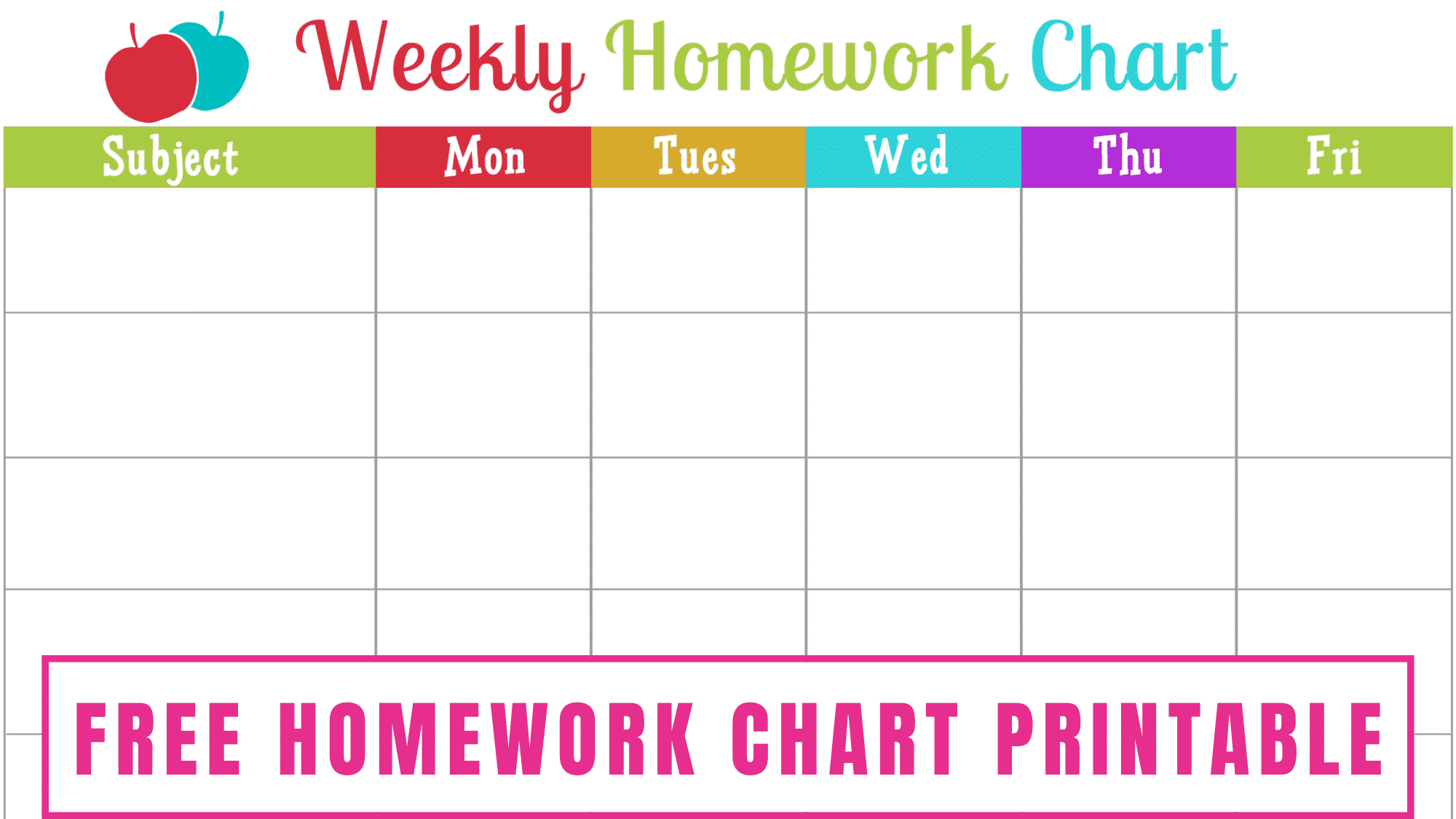 Free Homework Chart Printable - Freebie Finding Mom throughout Homework Chart Printable