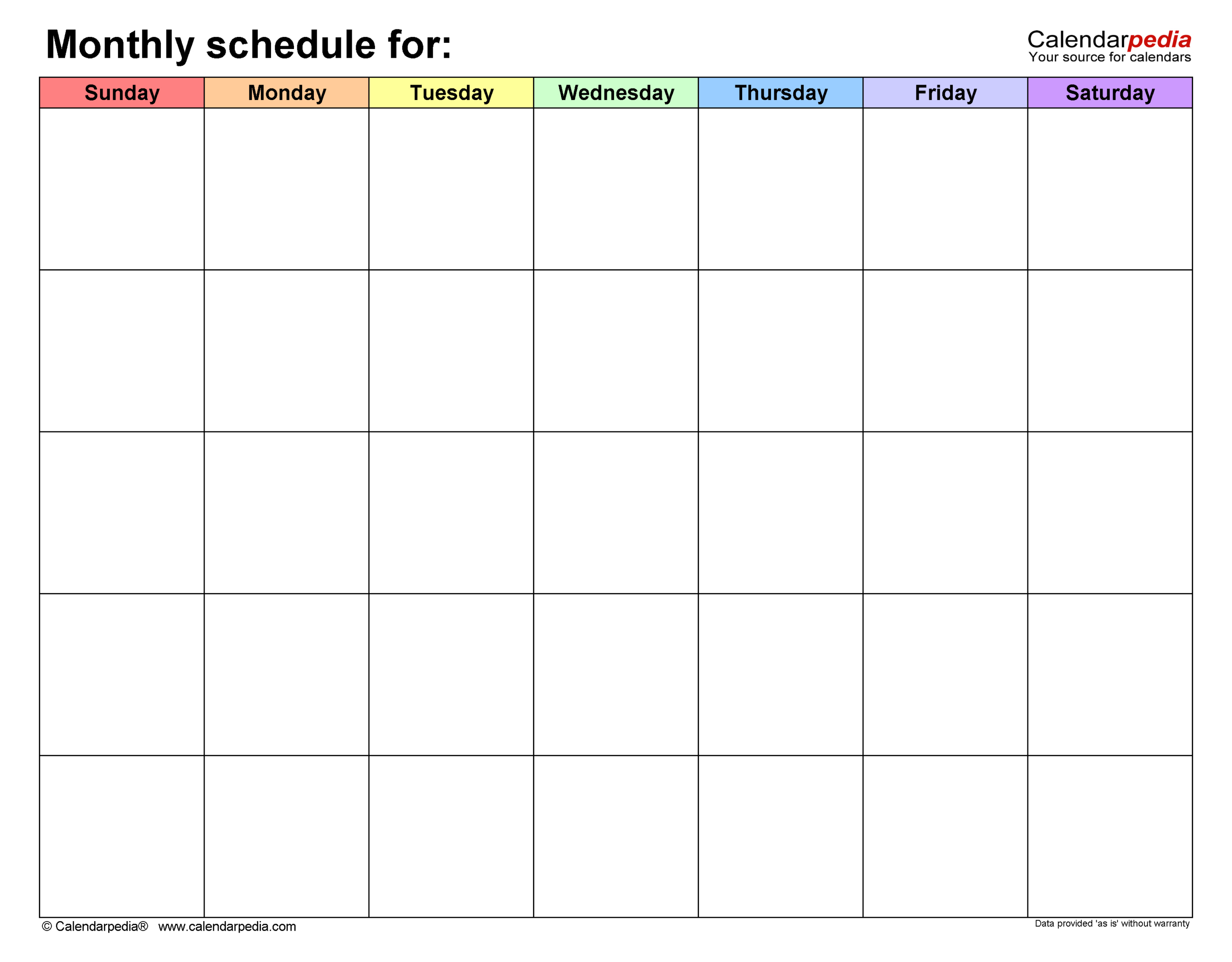 Free Monthly Schedules In Pdf Format - 22 Templates for Months Chart Printable