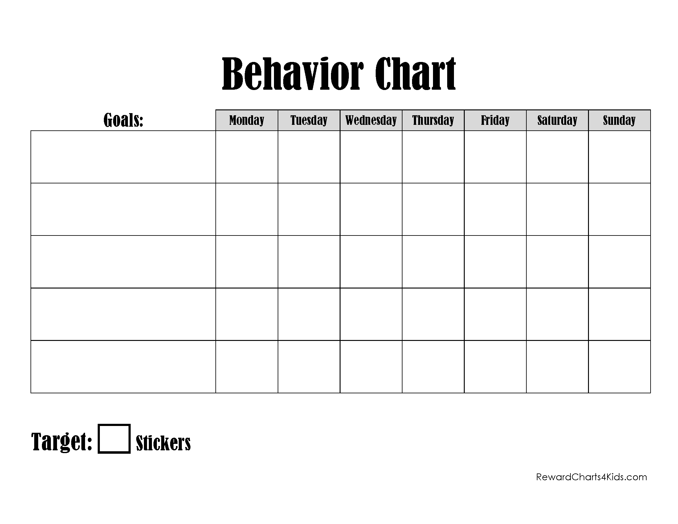 Free Printable And Editable Odd Behavior Chart in Behavior Chart Printable