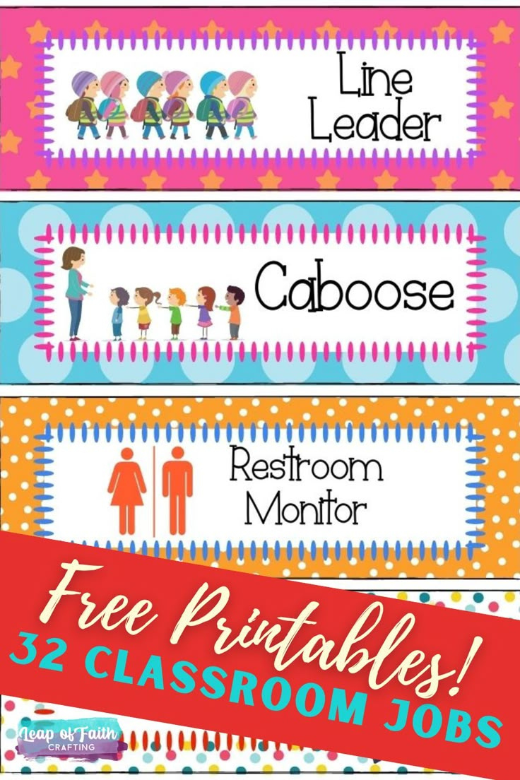 Free Printable Classroom Jobs Pdf To Use Now! inside Free Classroom Job Chart Printable