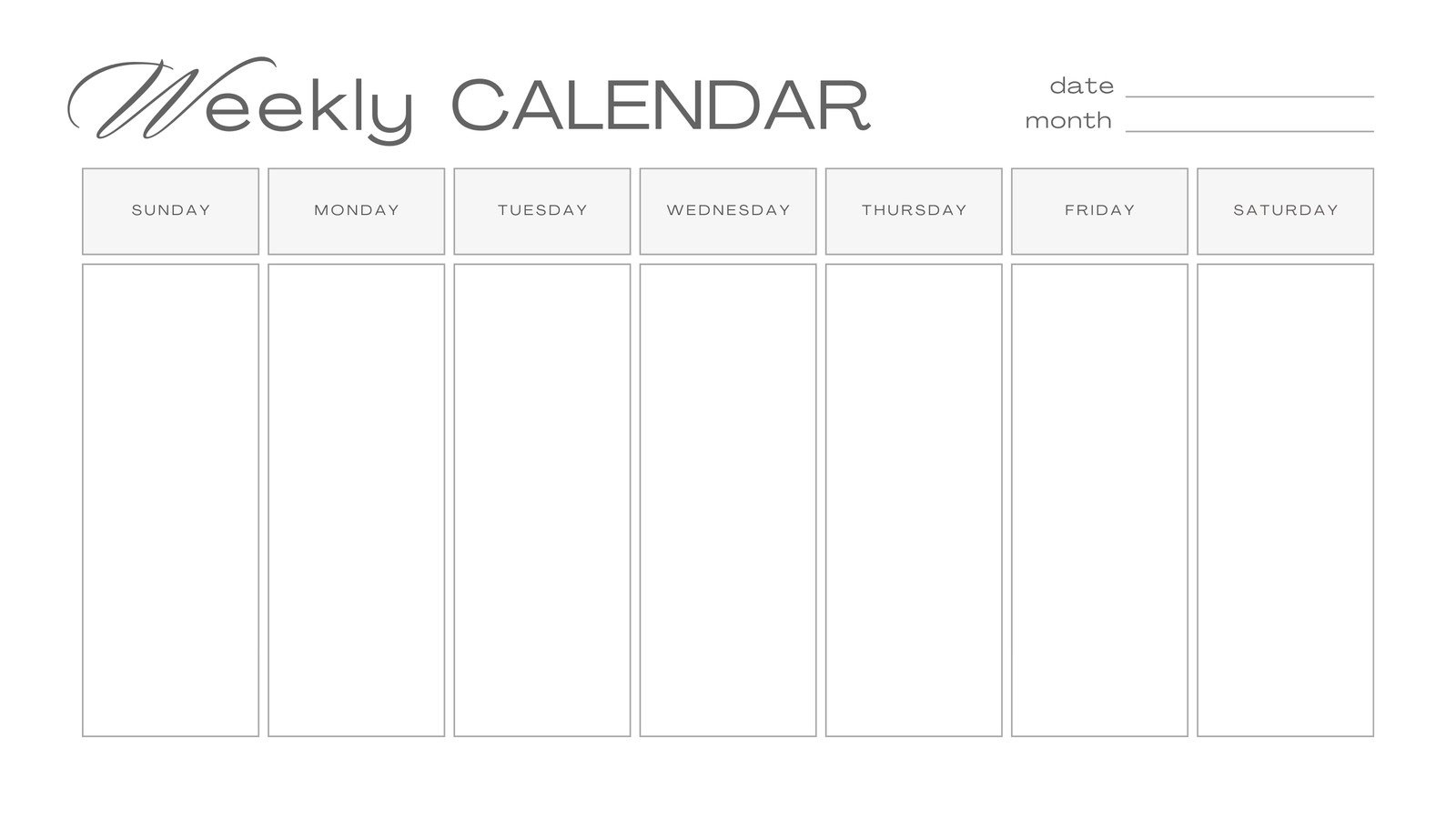 Free, Printable, Customizable Weekly Calendar Templates | Canva in Days Of The Week Chart Printable Free