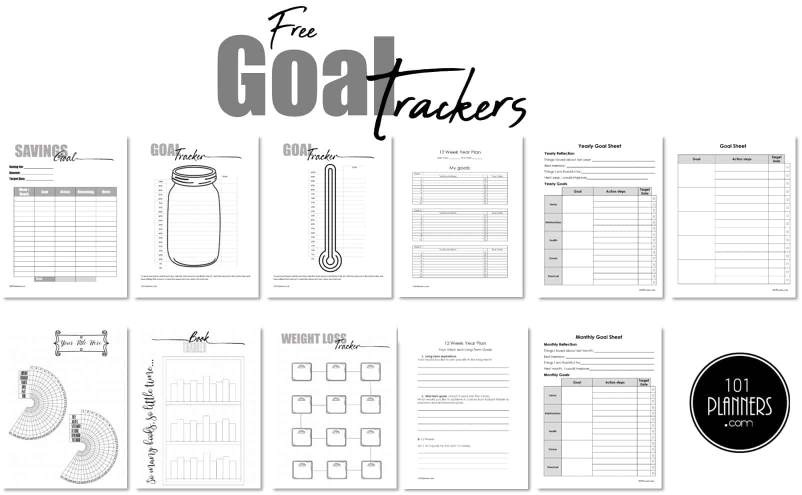 Free Printable Goal Chart Templates &amp;amp; Trackers | Instant Download for Goal Chart Printable