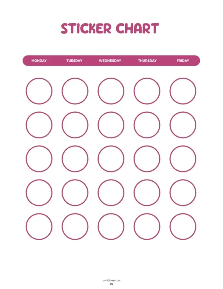 Free Printable Sticker Chart Printable