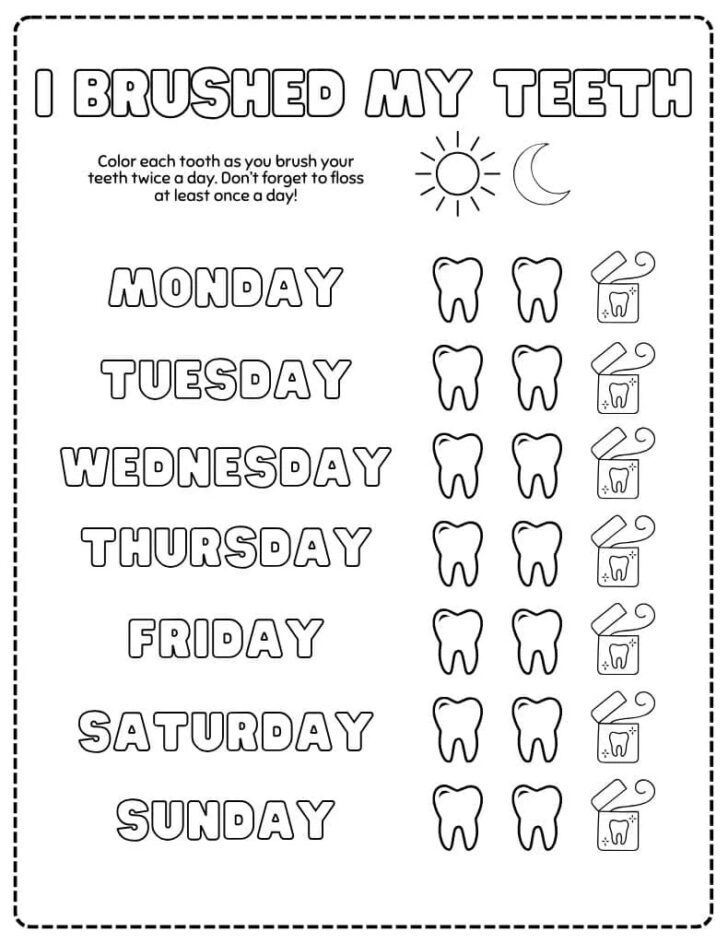 Brush Your Teeth Chart Printable