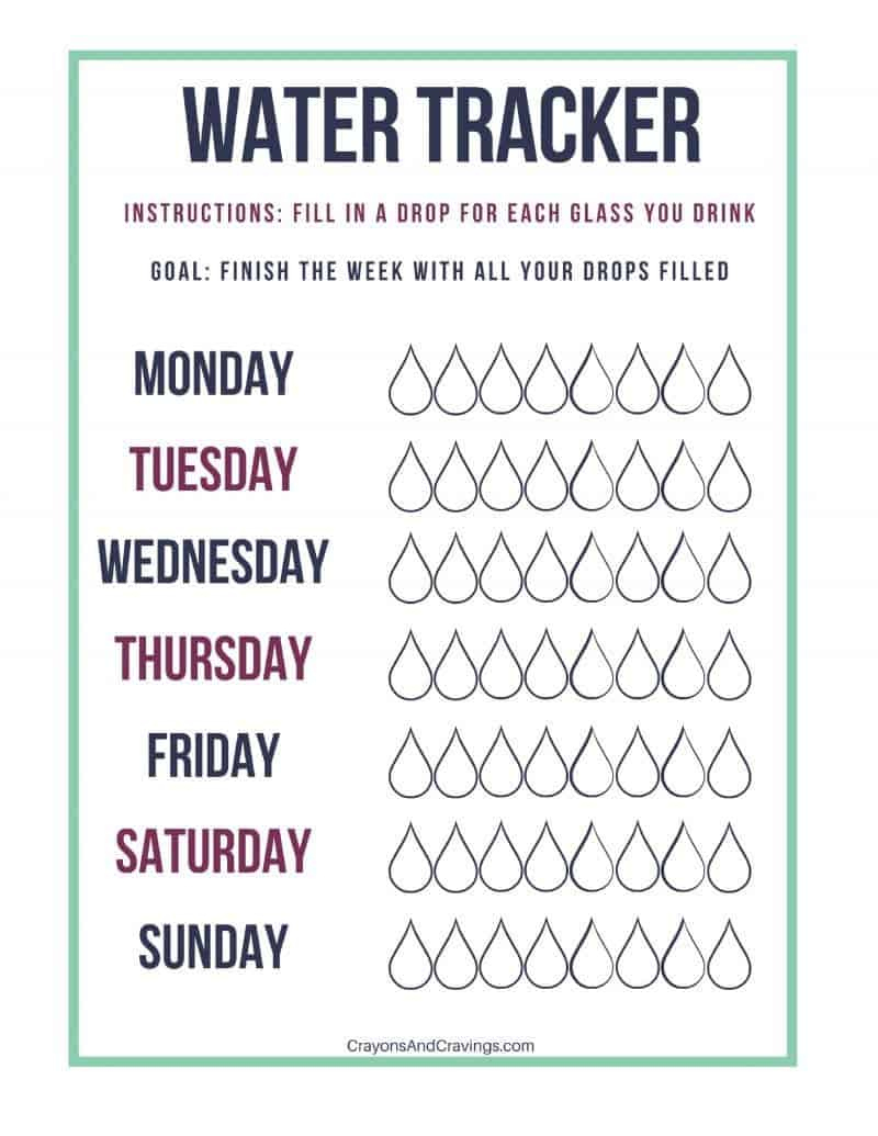 Free Printable Water Tracker (Daily &amp;amp; Weekly) throughout Water Drinking Chart Printable