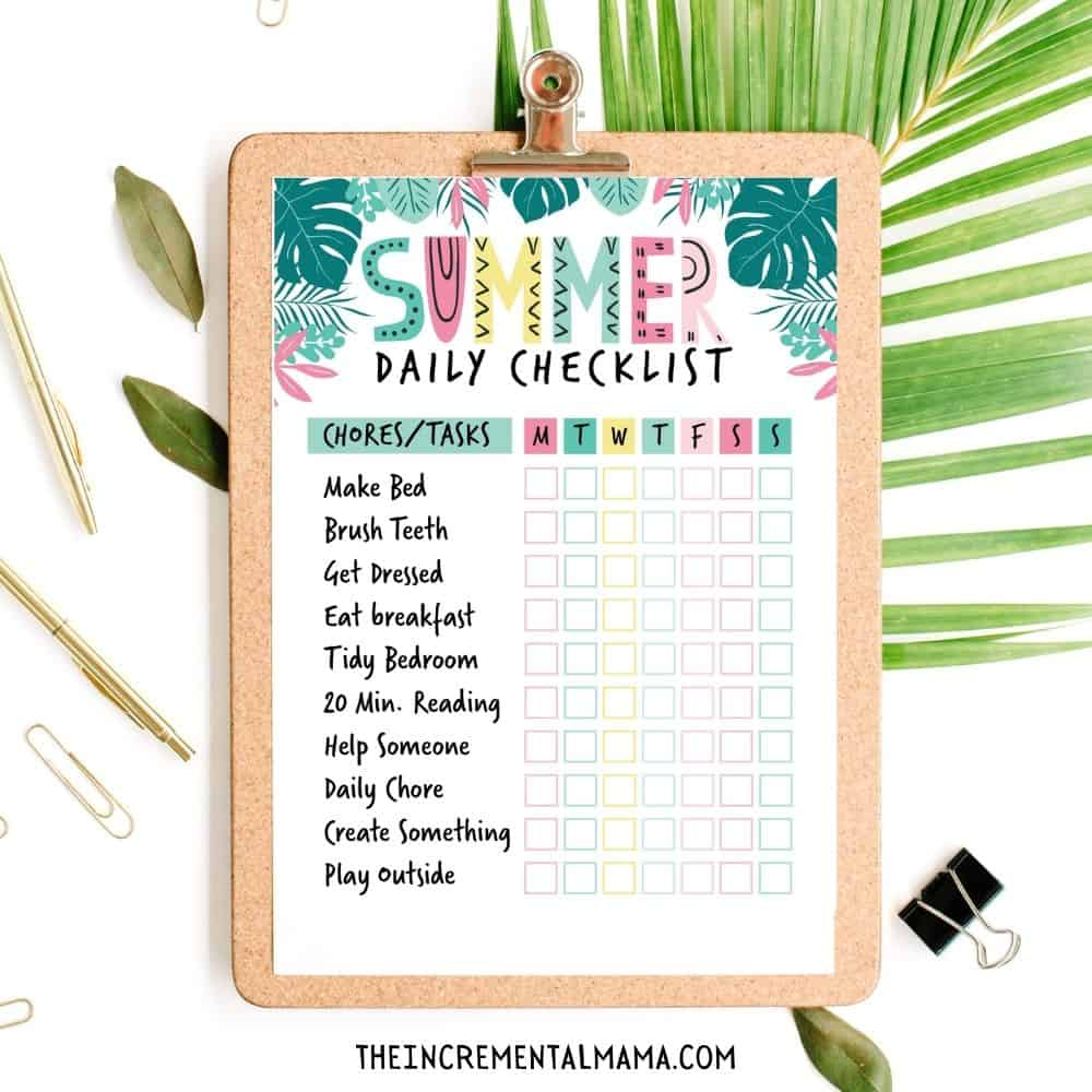 Free Summer Chore Chart To Keep Kids Busy &amp;amp; Mom Happy throughout Summer Chore Chart Printable