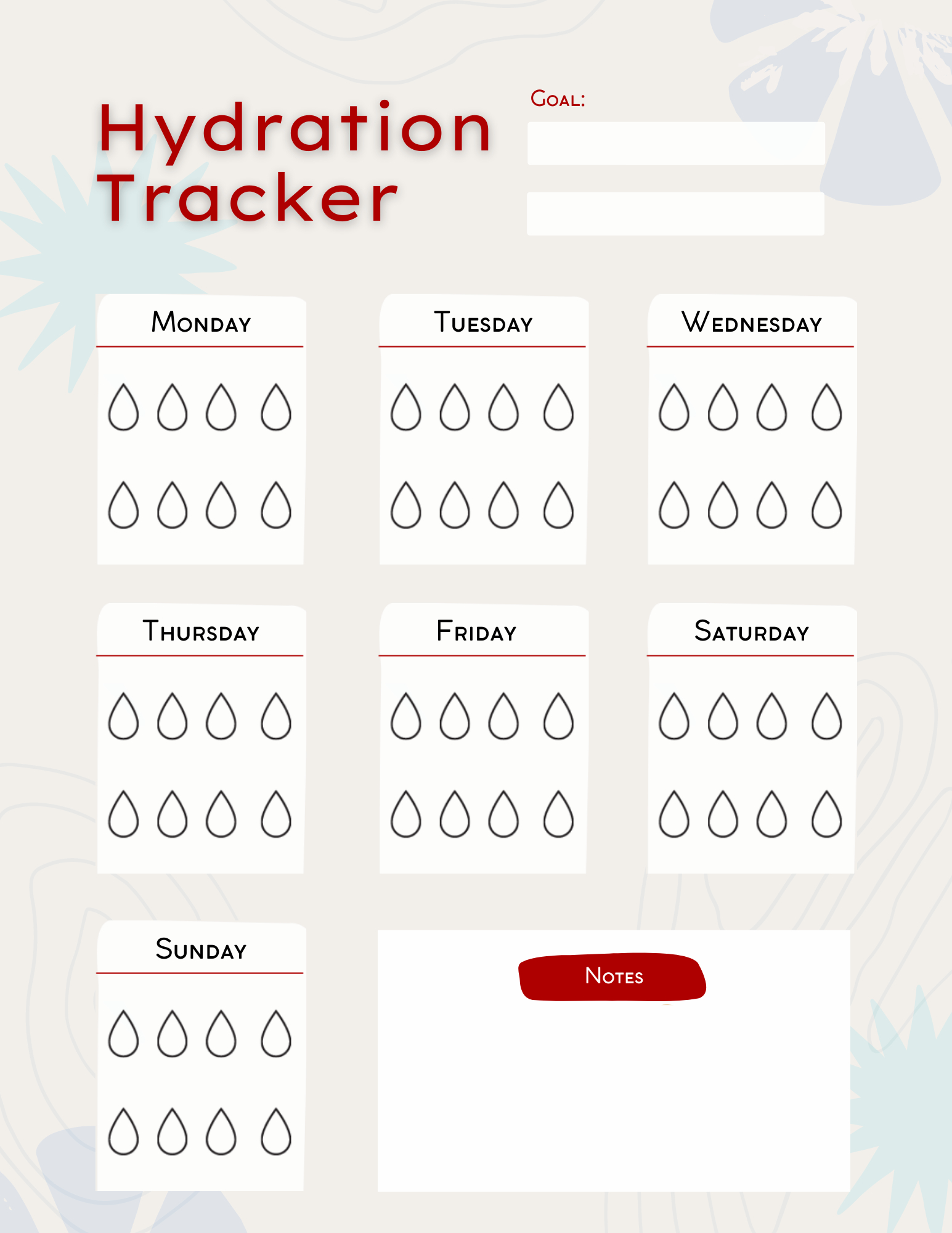 Free Water Tracker Printable | Distillata throughout Water Drinking Chart Printable
