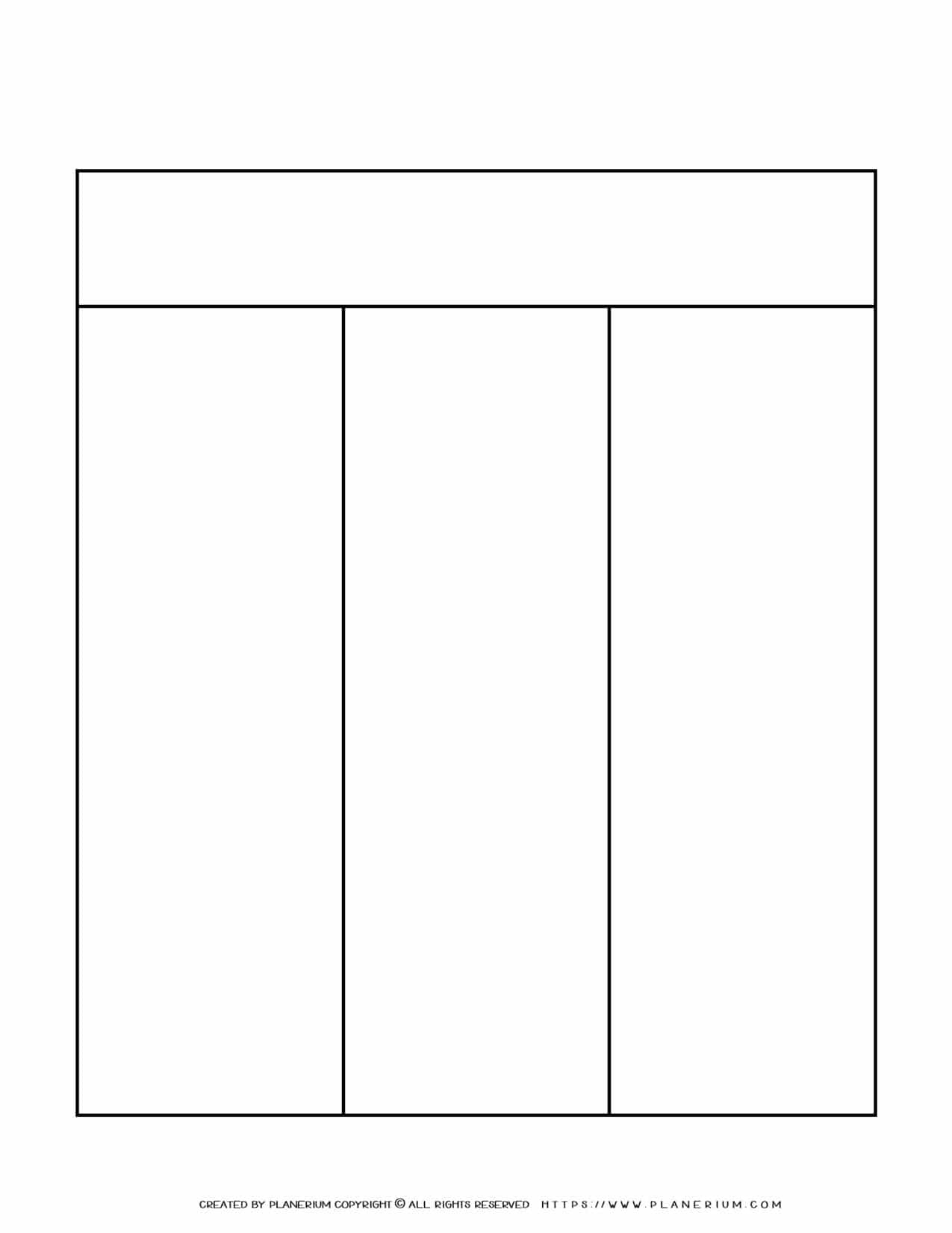 Graphic Organizer Templates - Three Columns Chart | Planerium throughout Three Column Chart Printable