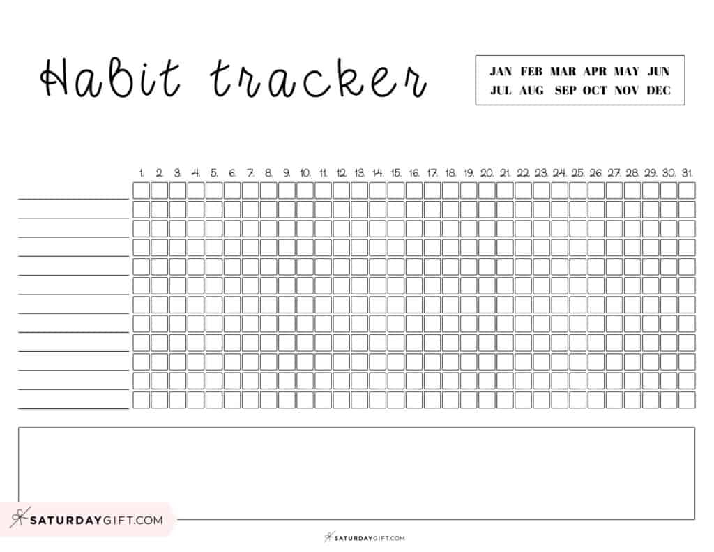 Habit Tracker Printable - 43 Cute &amp;amp; Free Printable Habit Trackers intended for Habit Chart Printable