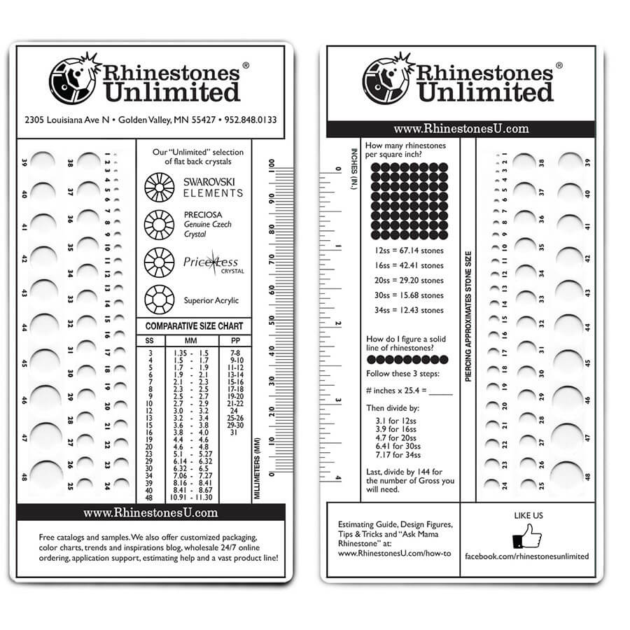 How To Measure Rhinestones? Stone Size Chart In Mm, Ss &amp;amp; Pp throughout Rhinestone Size Chart Printable