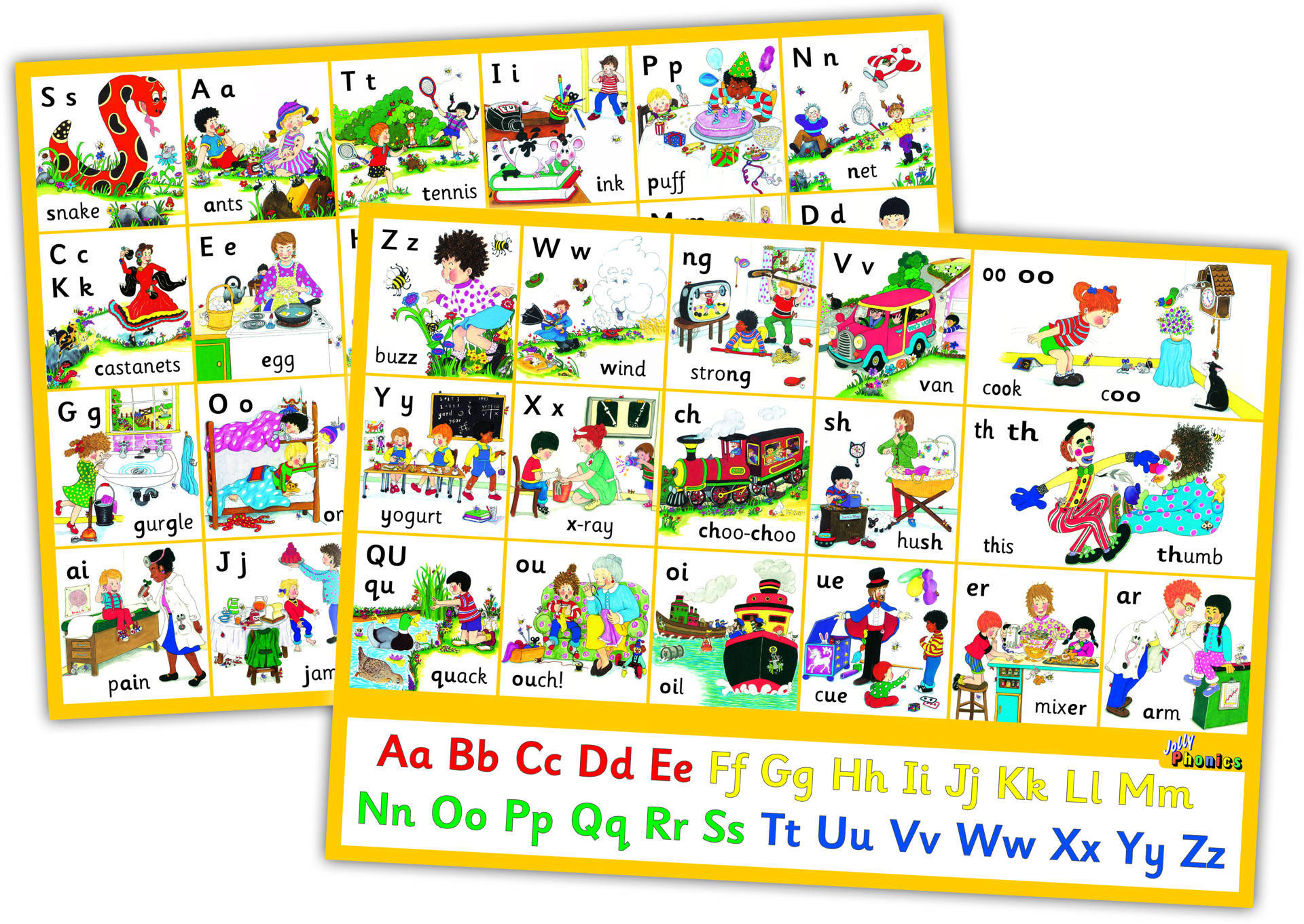 Jolly Phonics Letter Sound Wall Charts 9781844145195 - Caxton Books within Jolly Phonics Sounds Chart Printable
