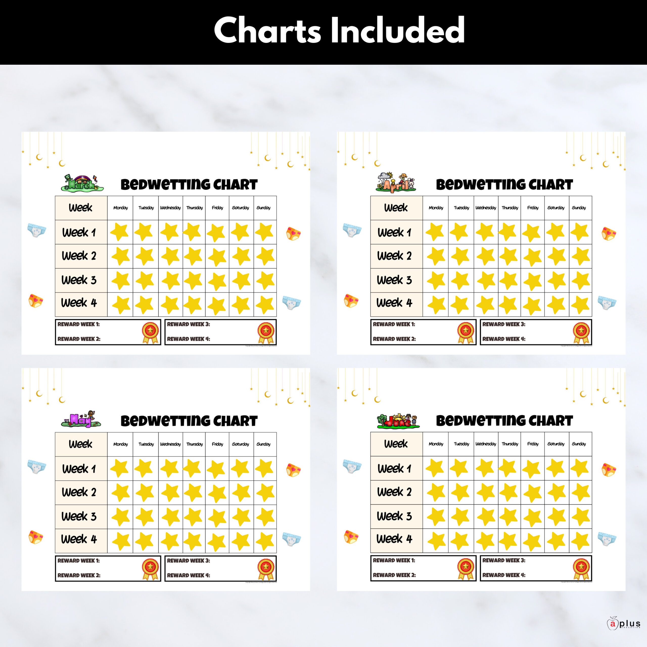 Kids Bedwetting Chart Printable Monthly And Weekly Toilet Training throughout Bedwetting Chart Printable