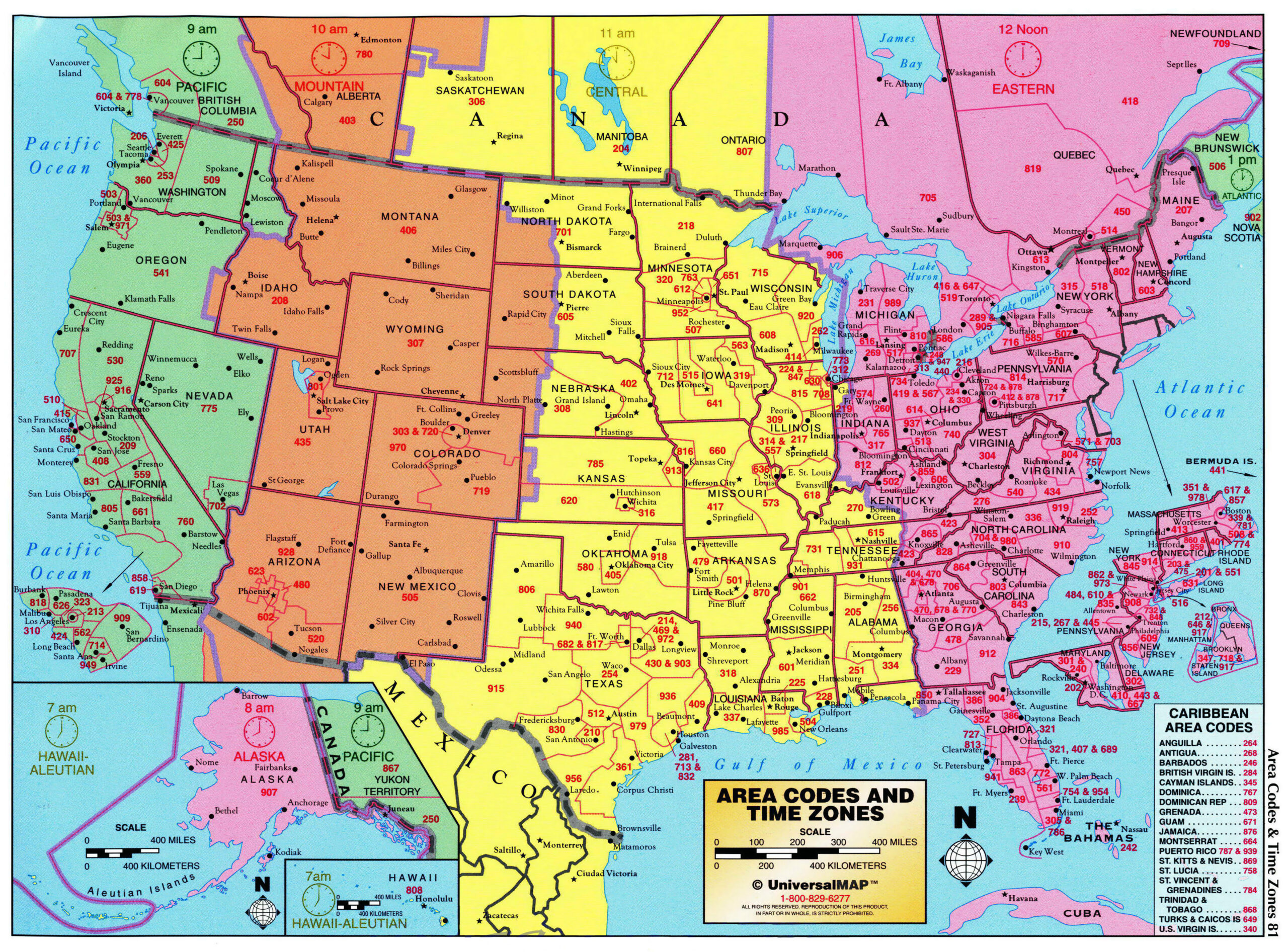 Large Detailed Map Of Area Codes And Time Zones Of The Usa. The in Us Time Zone Chart Printable