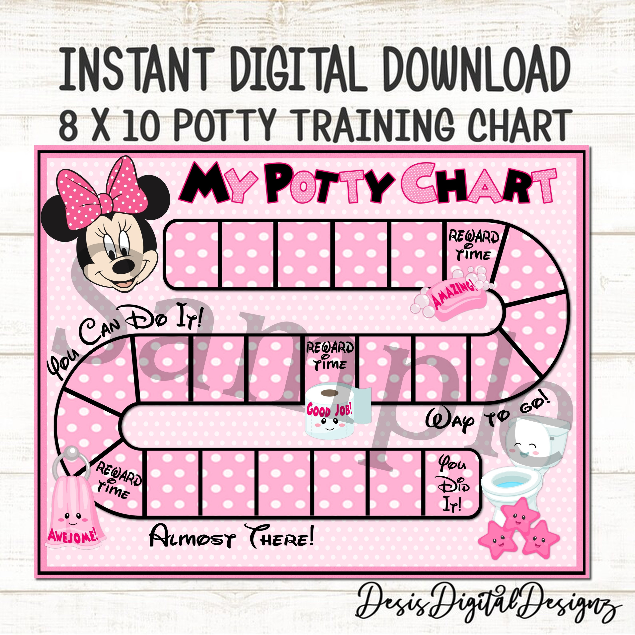 Minnie Mouse Potty Chart Minnie Mouse Potty Training Chart Reward for Minnie Mouse Potty Chart Printable Free