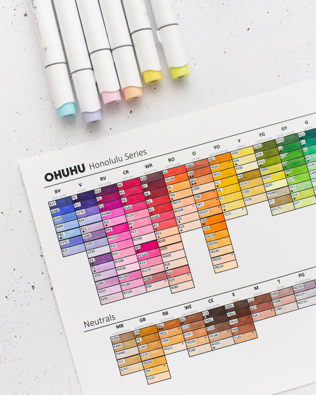 Ohuhu Swatch Chart - Mona Tóth intended for Ohuhu Hex Chart Printable