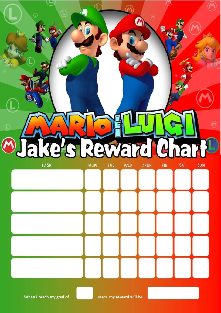 Super Mario Reward Chart Printable