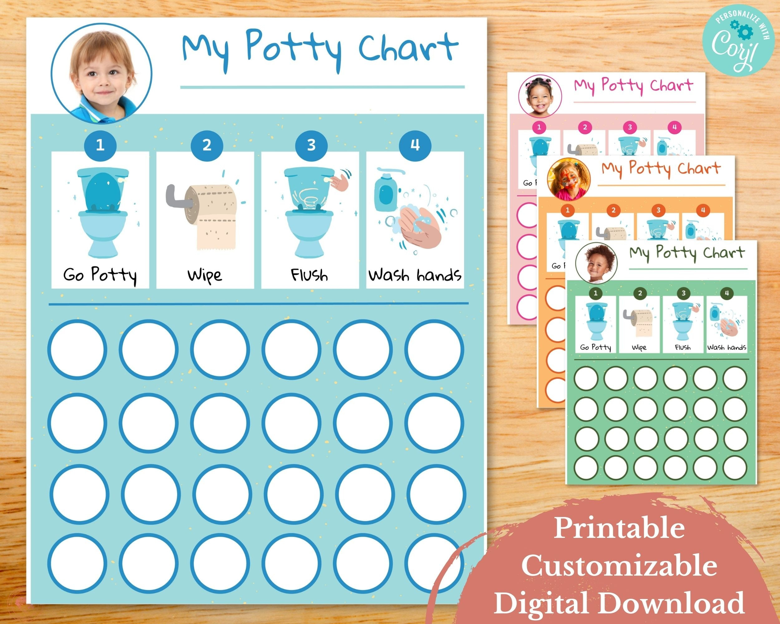 Potty Training Chart Printable, Potty Training Sticker Chart inside Potty Training Visual Chart Printable