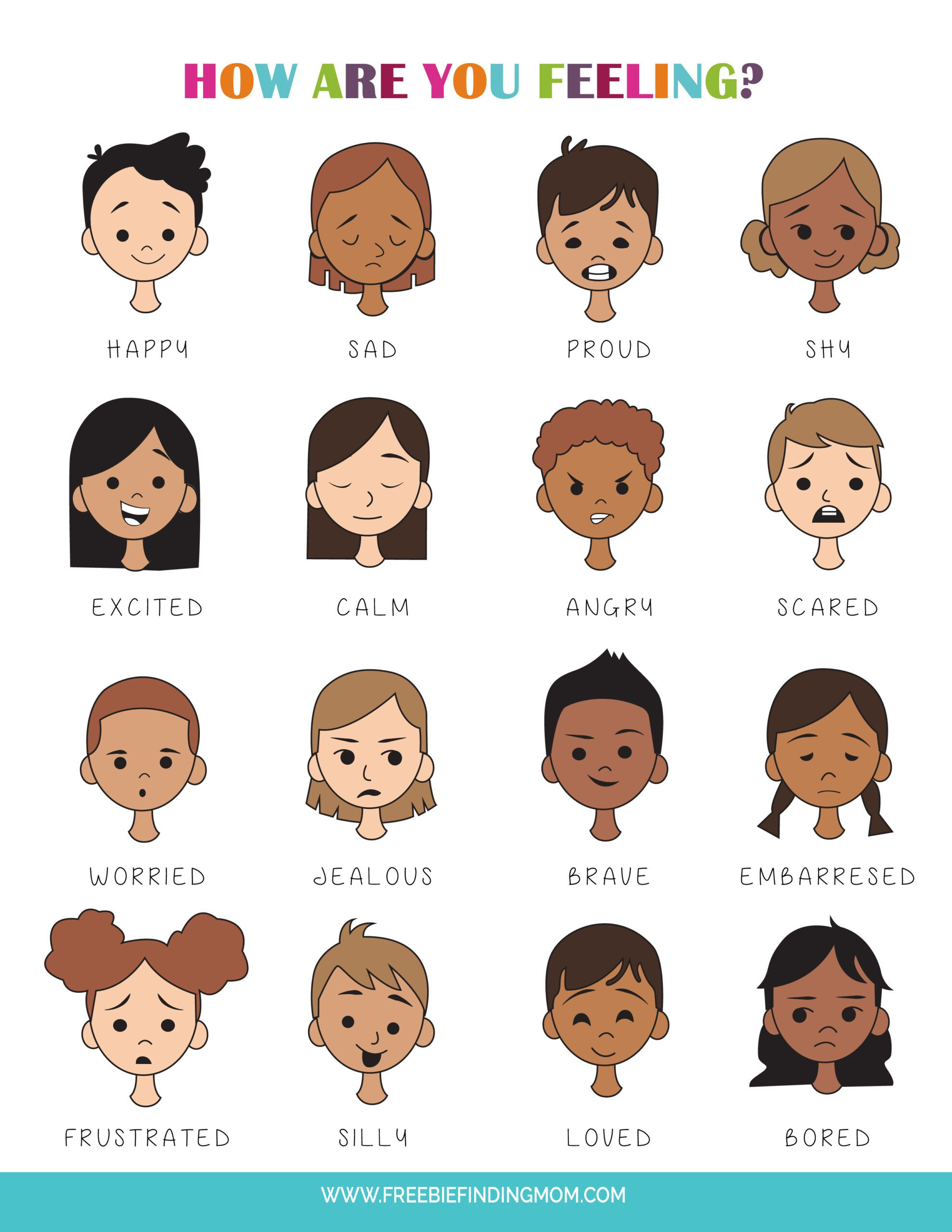 Printable Feelings Chart For Kids (Pdf Download) within Feelings Chart Printable