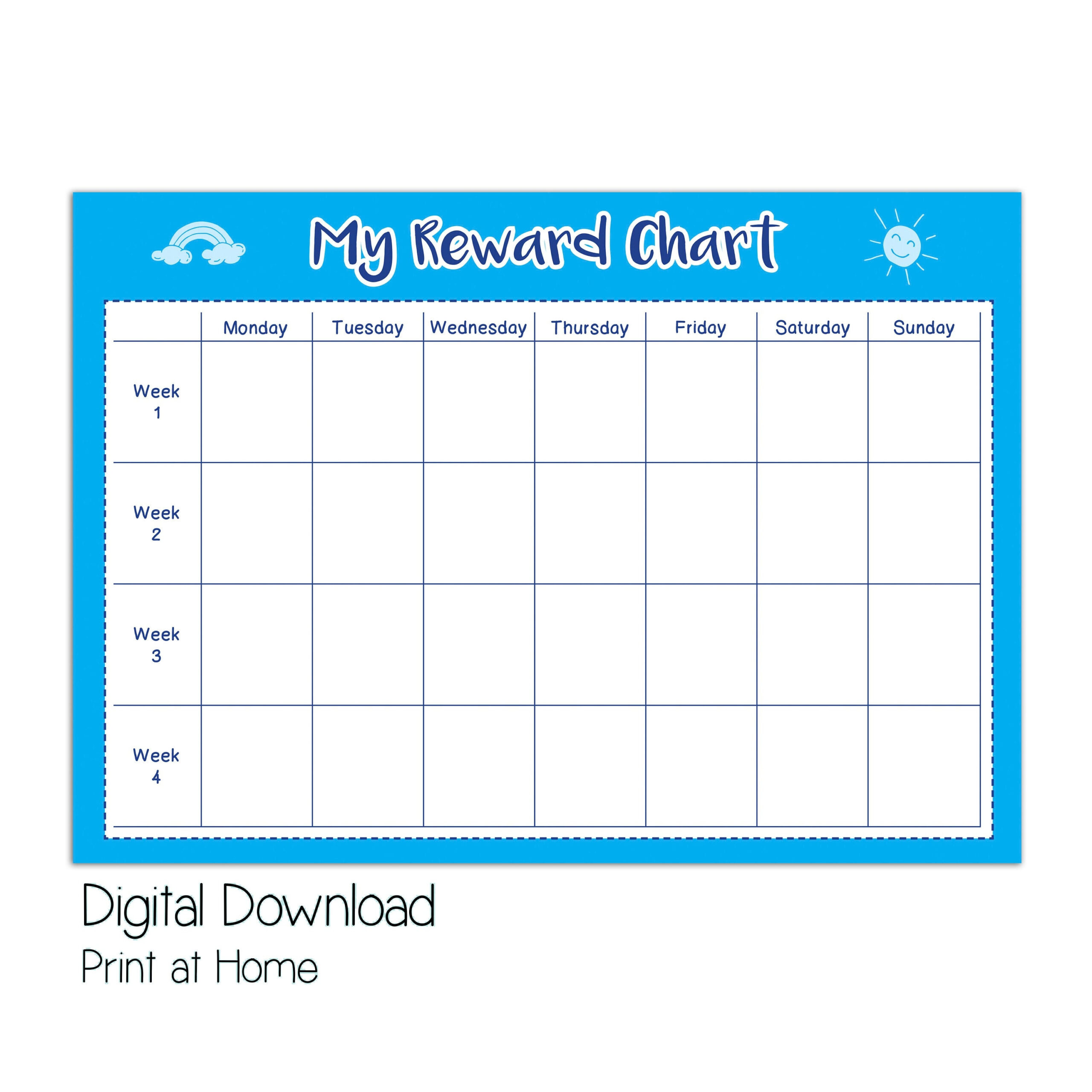 Printable Reward Chart, Kids Reward Chart Printable, Boys Reward pertaining to My Reward Chart Printable